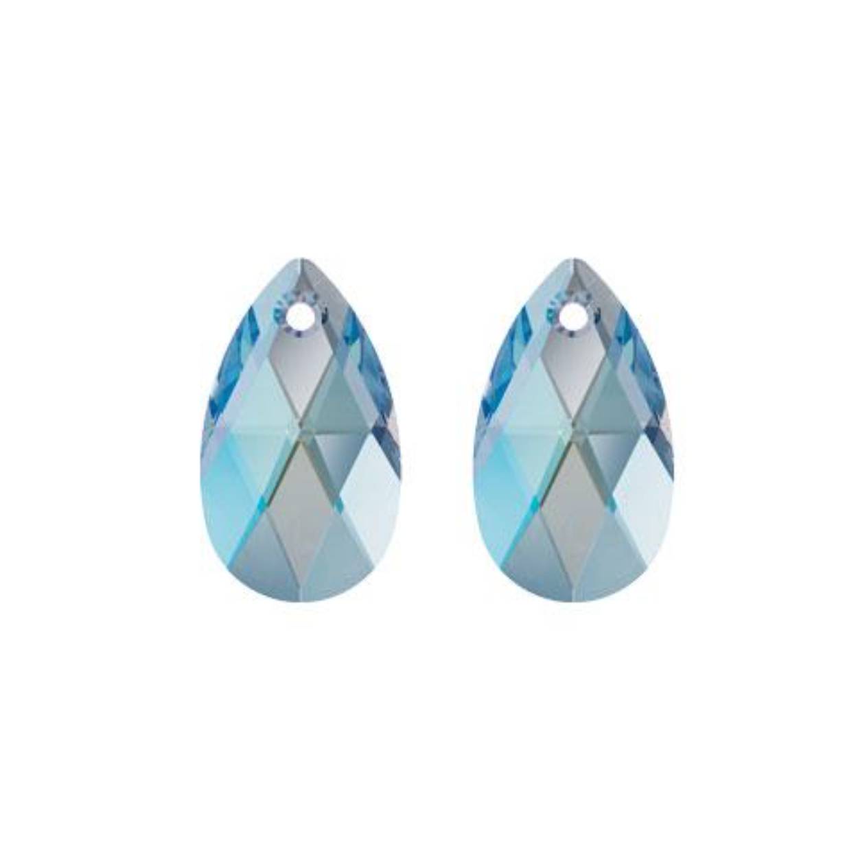 MY iMenso Creoli Carezza Pera pair of stones "Brillante crystal" "Iris" 16mm