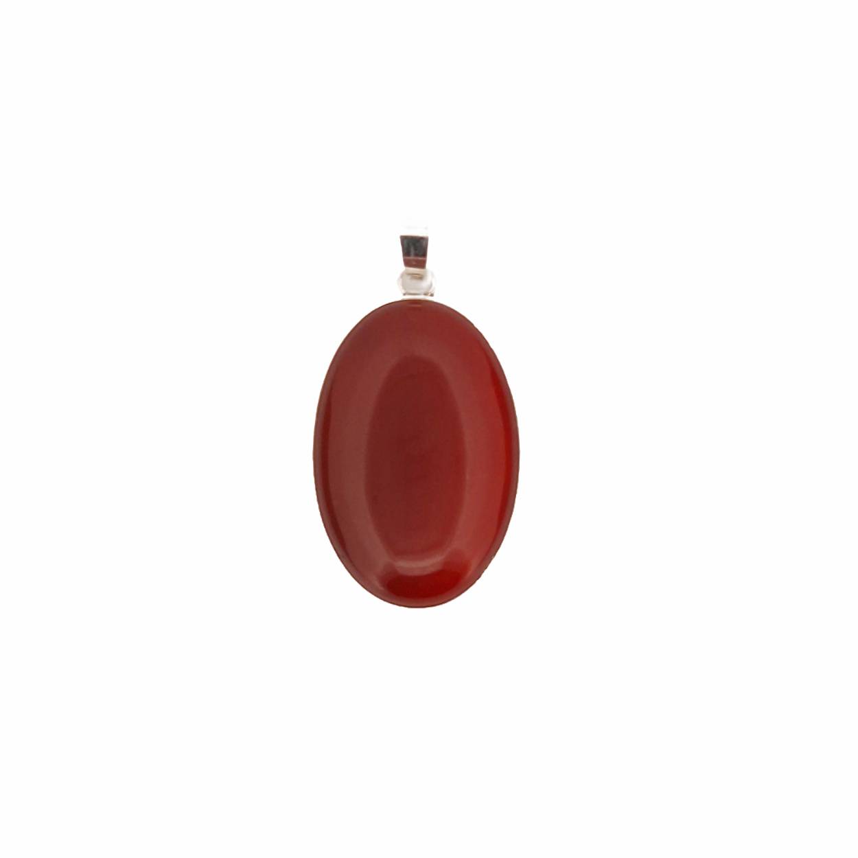 Zilveren hanger met carneool 20 x 30