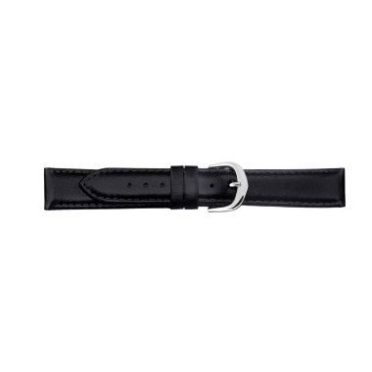 Horlogeband leder 245 zwart stiksel 14mm