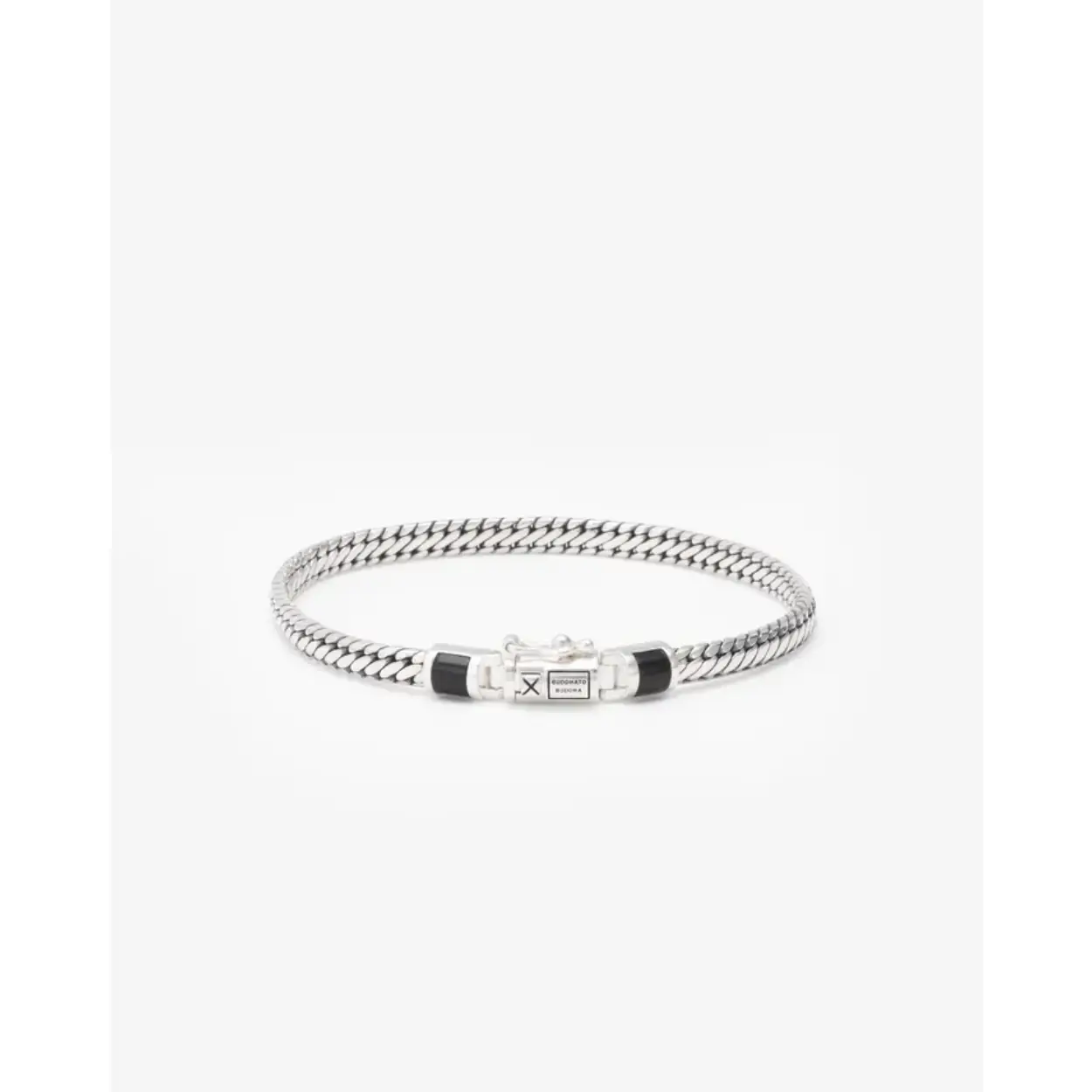 J101ON E - Ben Mini Gemstone Armband Zilver Onyx