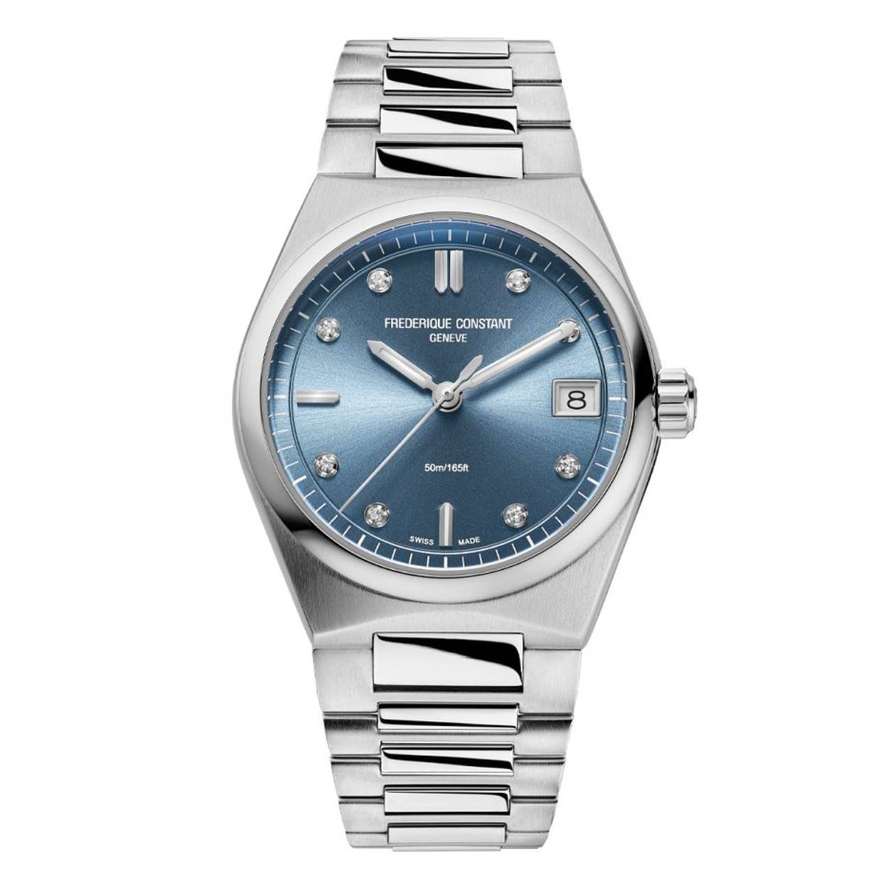 Dit Frederique Constant horloge behoort tot de Highlife collectie.
Referentienummer: FC-240LND2NH26B

Dit elegante Frederique Constant highlife horloge heeft een stalen kast en band. De ijsblauwe wijzerplaat is versierd met 8 schitterende diamanten met een totaal van 0.04ct, en een datumvenster op 3 uur. Het chique horloge heeft een diameter van 31MM en is getest op een waterdichtheid vn 5 ATM / 50 M. Het horloge heeft een FC-240 Quartz uurwerk. De wijzers en uurmarkeringen zijn afgewerkt met witte superluminova voor een betere leesbaarheid in het donker. Het horloge heeft een krasbestendig saffierglas.