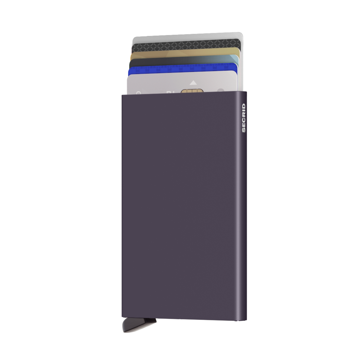 e Cardprotector is het hart van de collectie en onze meest minimalistische wallet. Het gepatenteerde mechanisme geeft met één simpele beweging toegang tot je kaarten: klaar voor gebruik. De aluminium behuizing beschermt de kaarten tegen buigen, breken en ongewenste draadloze communicatie.
Draagt
4 verdikte of 6 platte kaarten
Afmetingen en gewicht
63 x 102 x 8 mm
48 g