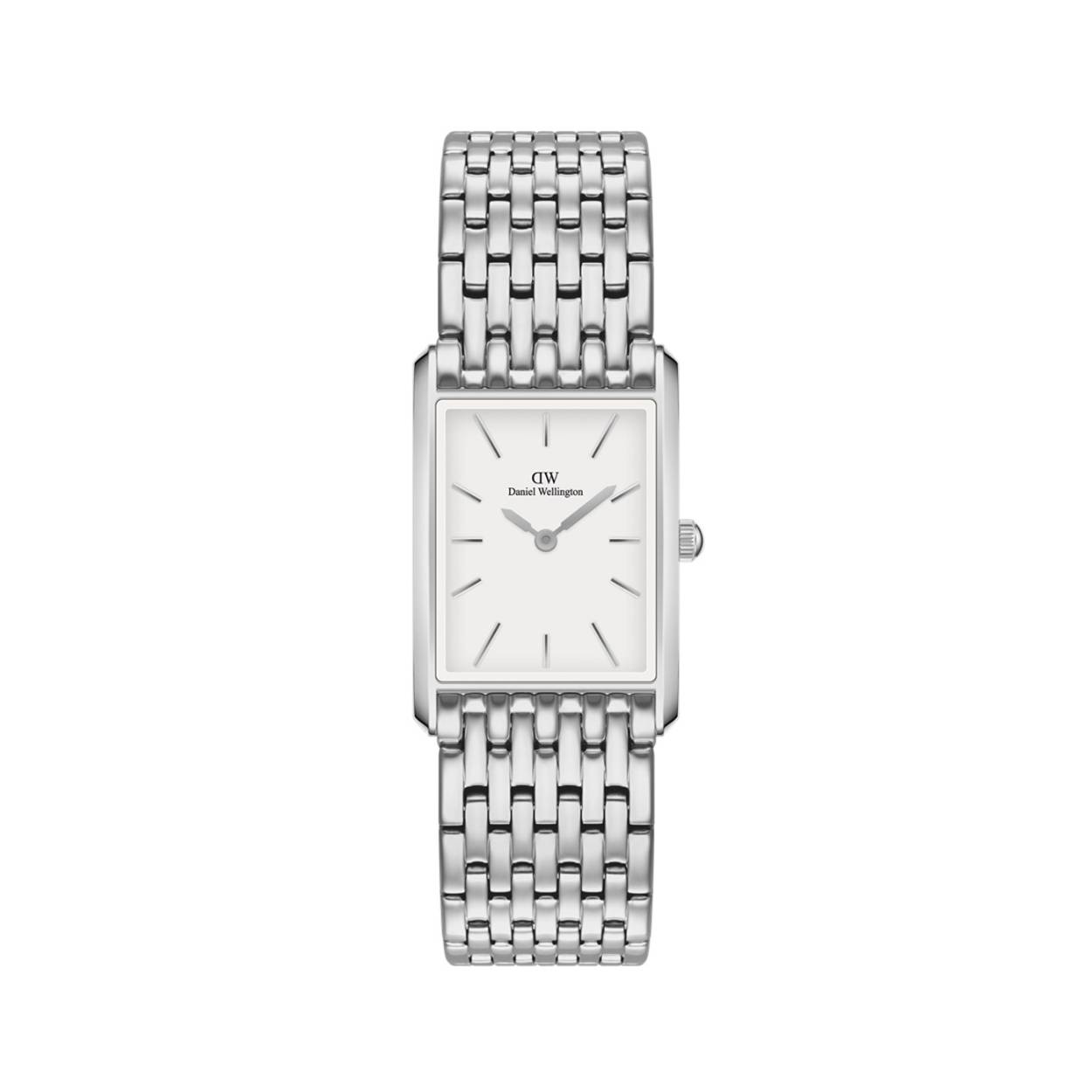 Daniel Wellington dames horloge "The Bound" staal, rechthoekige kast, witte wijzerplaat