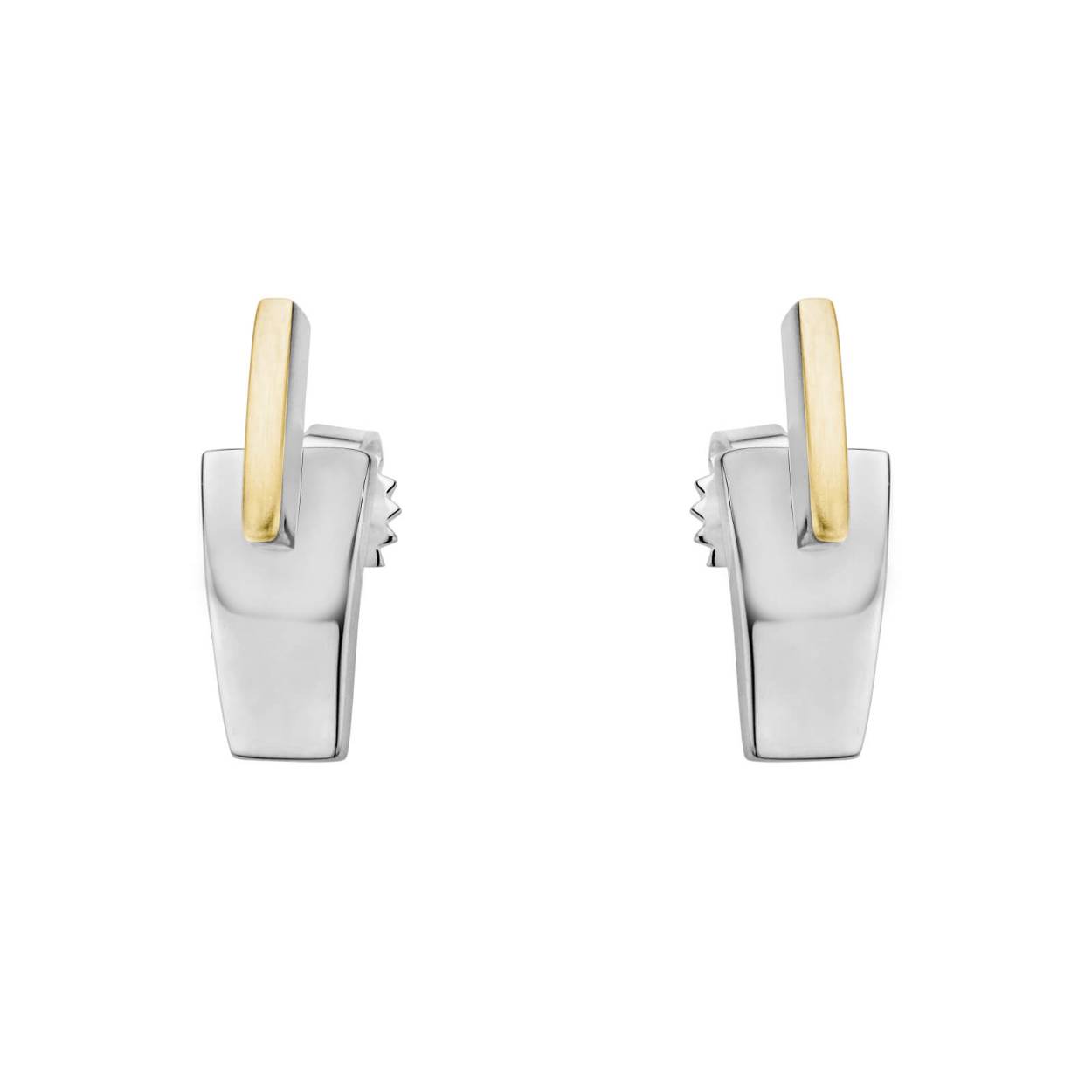 Nol zilveren oorknop goud inleg, gesatineerd / gepolijst handgemaakt. Een NOL sieraad maken we in ieder gewenst edelmetaal en met de afwerking die u wenst. Vraag naar de mogelijkheden bij ons.