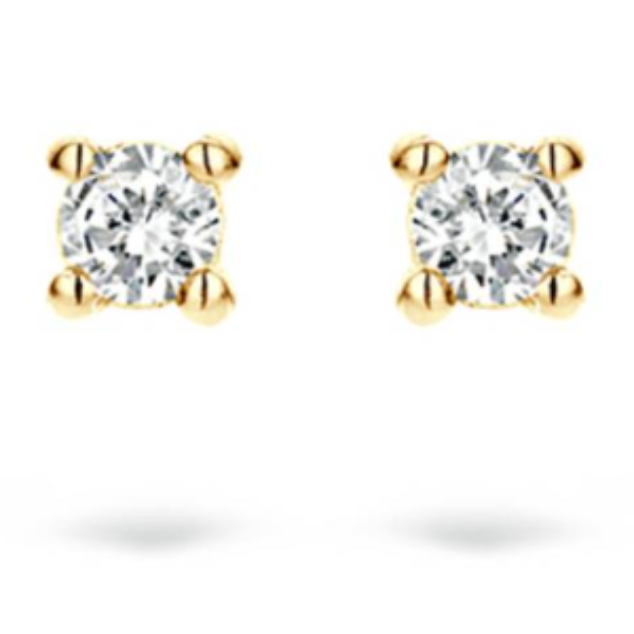 Blush diamanten oorstekers 14k geelgoud.
