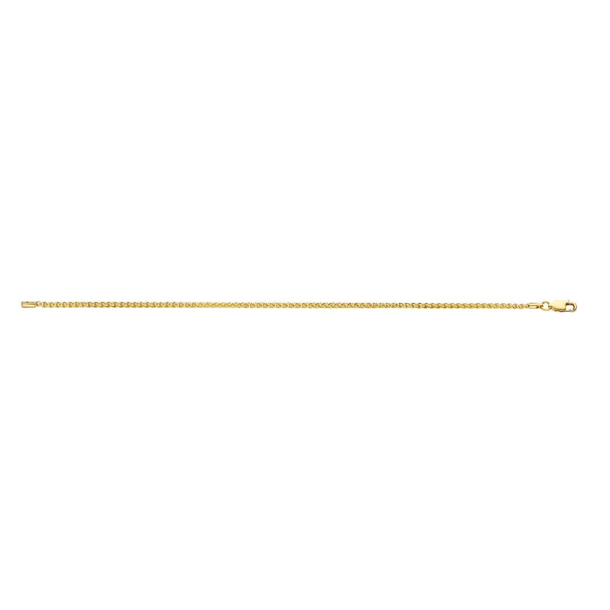 Fjory Zilver/goud armband 2mm 17.5cm Spiga.
De geelgouden sieraden van Fjory hebben een zilveren binnenkern.
