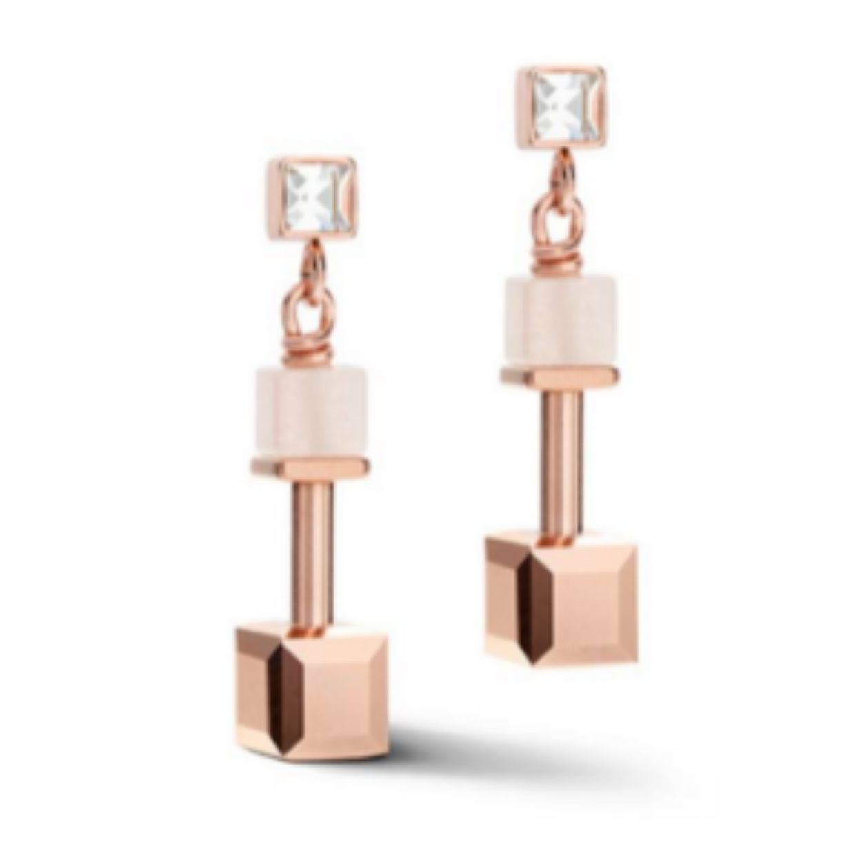 Coeur de Lion oorhangers, peach/rosegold