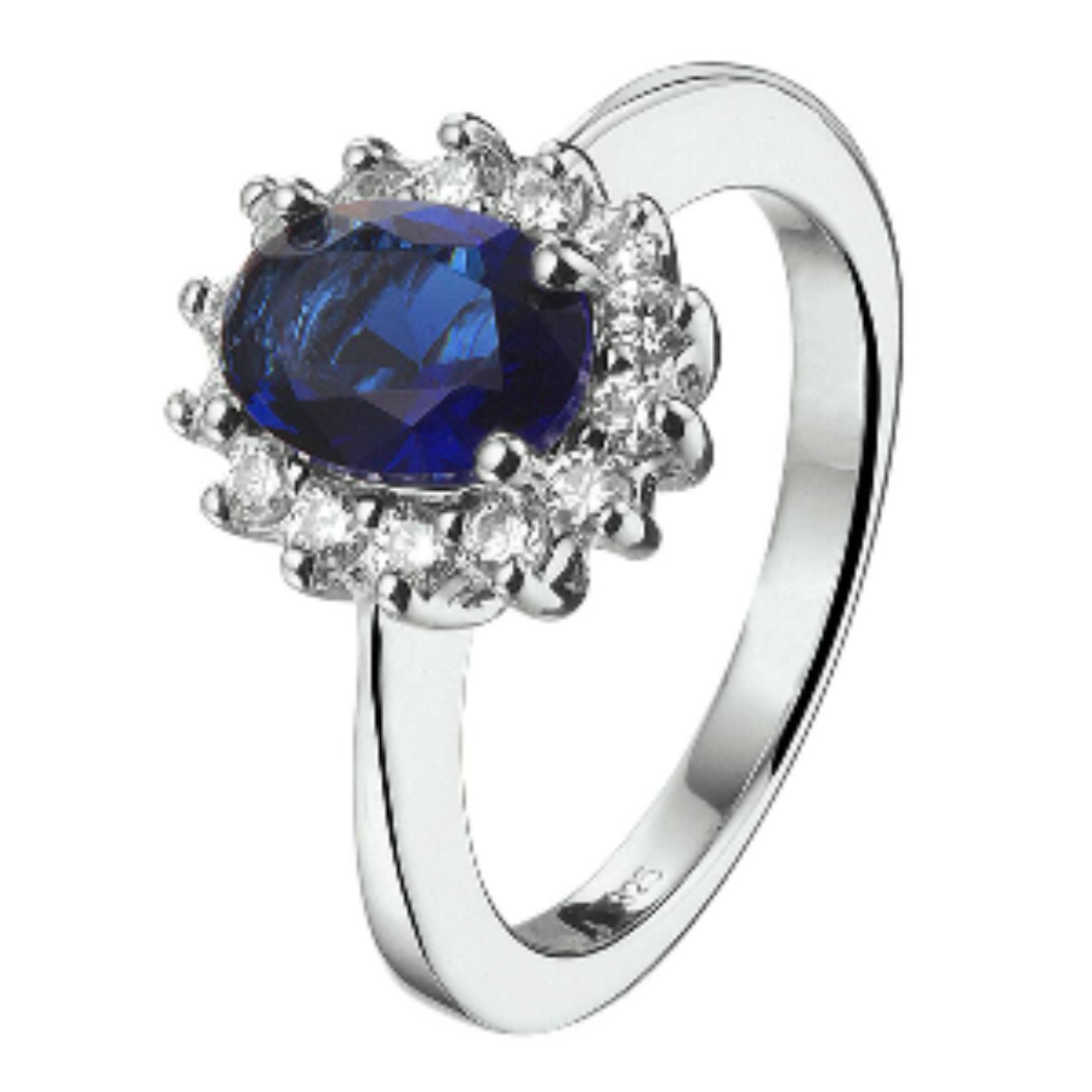 Zilveren Lady Di ring