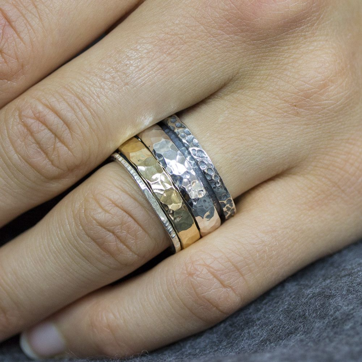 ring zilv +goldfilled 54
