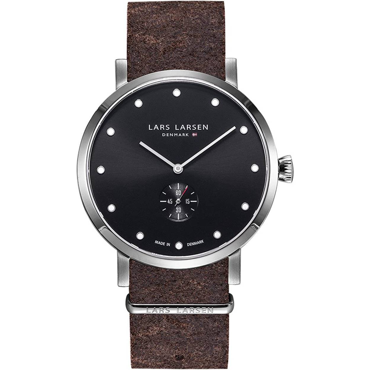 Prachtig klassiek/urban horloge met saffierglas en een suède bandje 