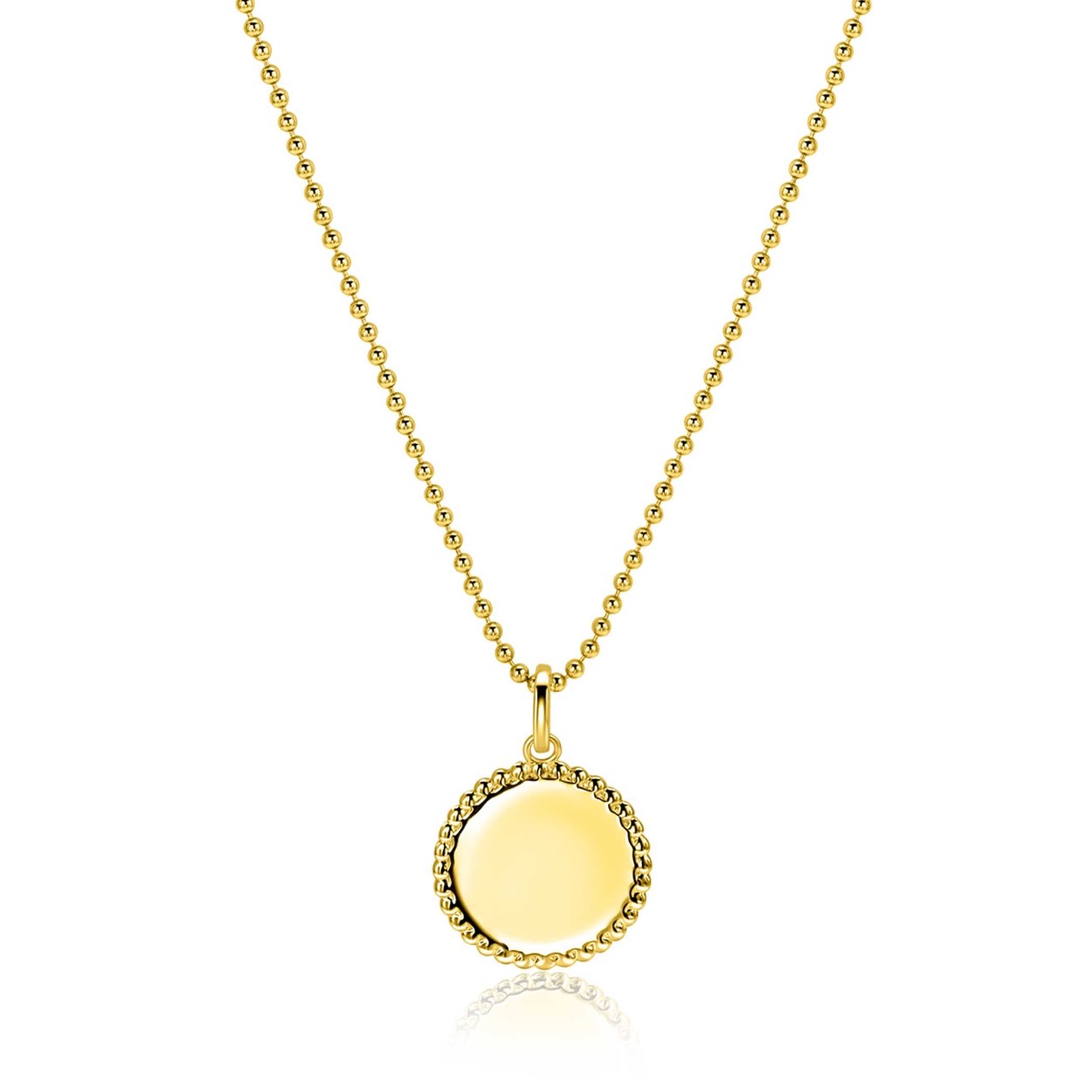 Het Zinzi GP graveerplaatje hart met bolletjes (modelnummer ZIH2651G) is een prachtig hangerjuweel. Met een hartvormig ontwerp en een subtiele bolletjesrand, voegt het een elegante touch toe aan elke outfit. Het beste kan het gedragen worden aan een fijne ketting dicht bij de hals voor een verfijnde en persoonlijke uitstraling. Perfect voor dagelijks gebruik of speciale gelegenheden.