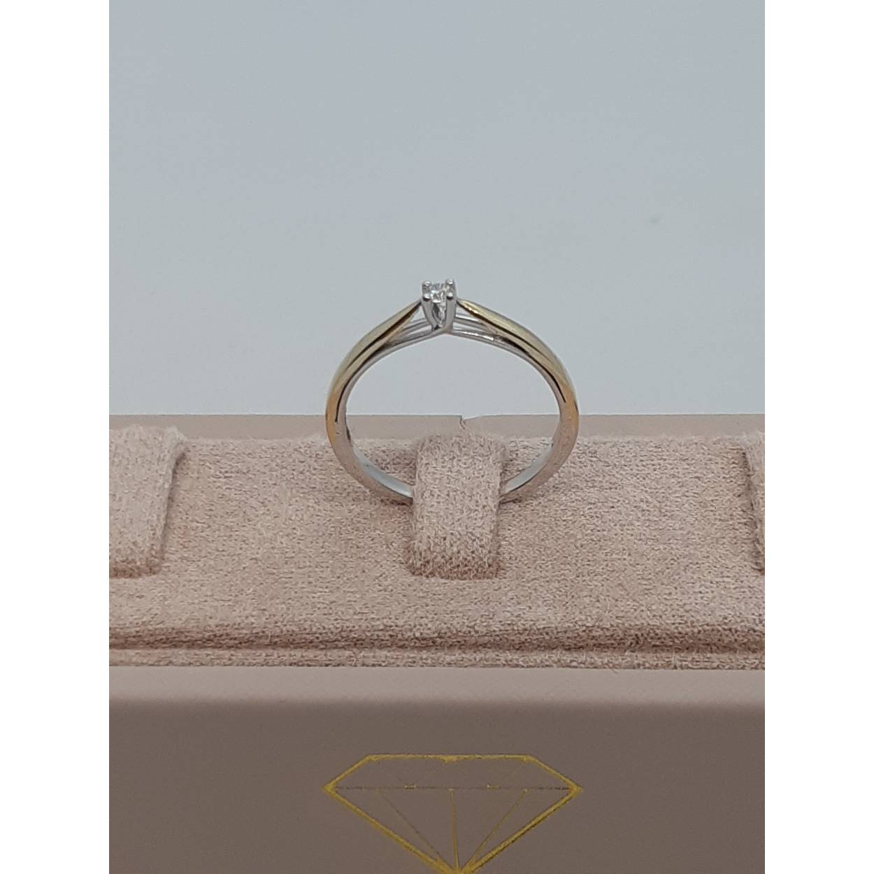 De Diamanten Verlovingsring met modelnummer BREA-0002689 heeft een elegante gouden ring van 14 karaat met een ronde diamant van 0,049 karaat, zuiverheid SI1 en kleur H. De ringmaat is 54 en heeft een glanzende afwerking. Perfect om te dragen bij speciale gelegenheden of als verlovingsring om je liefde te betuigen!