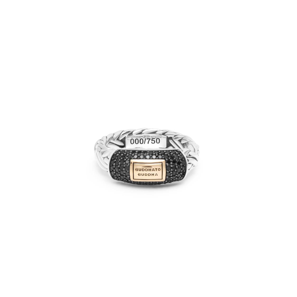 Katja XS Black Spinel Ltd Ring Silver Gold 14Kt/ OXI Plated