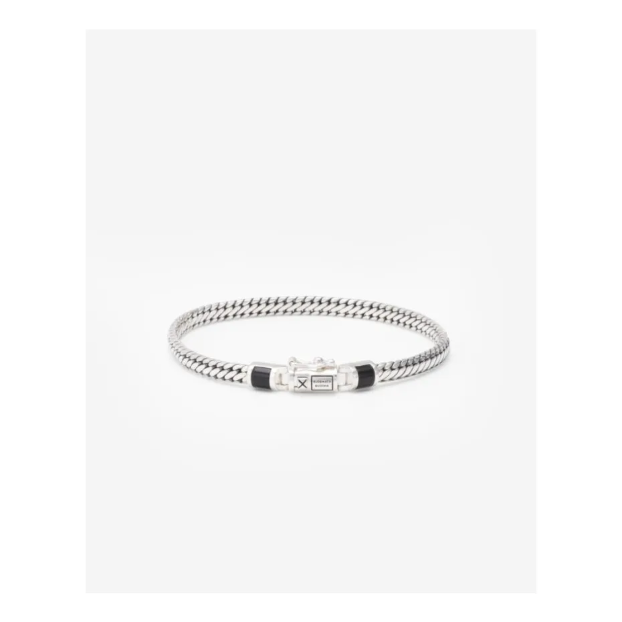 J101ON C+ - Ben Mini Gemstone Armband Zilver Onyx