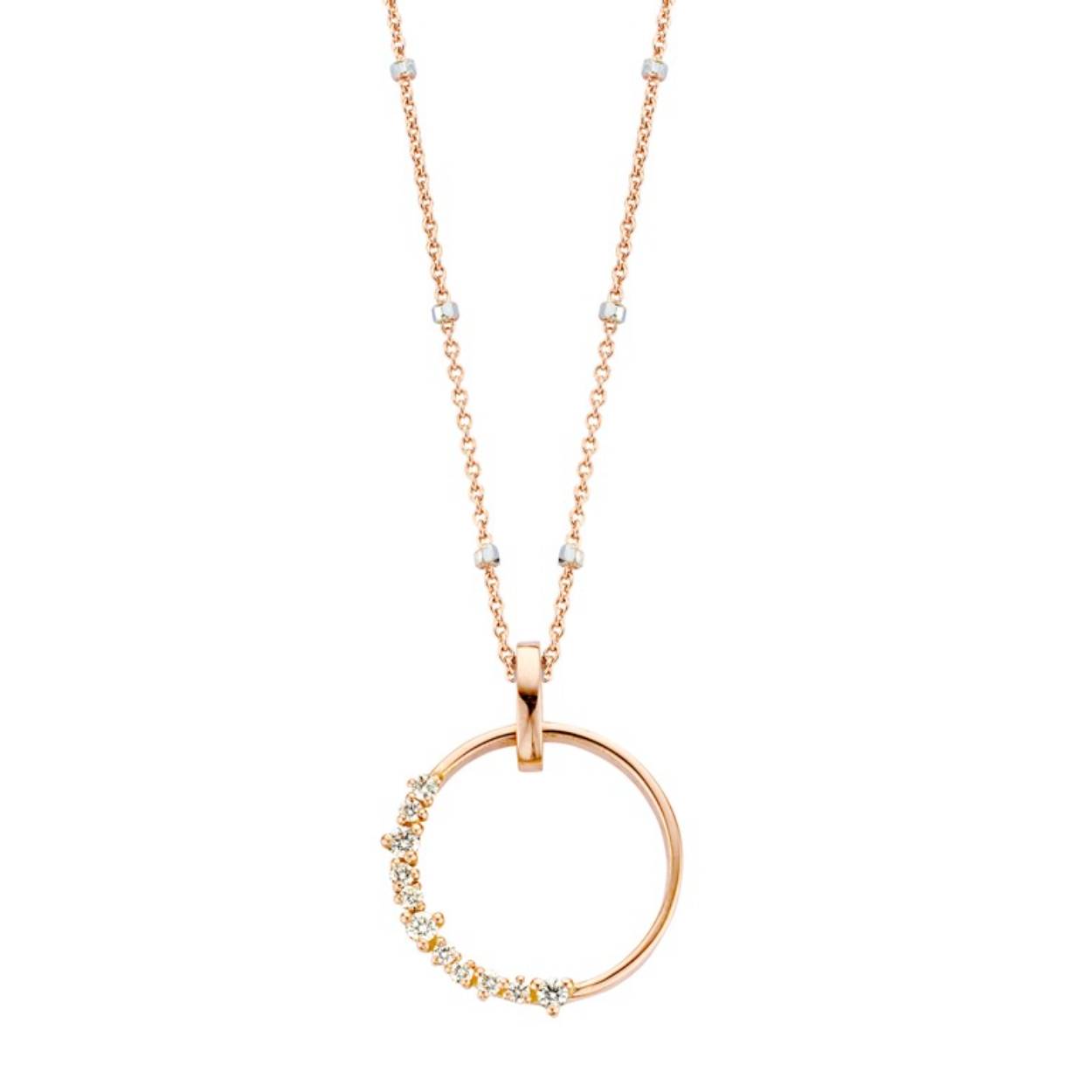 18 kt gouden hanger met briljant: 0,19 ct
De hanger wordt geleverd exclusief ketting 
Diameter hanger: 18 mm
Bijhorende oorbellen ook verkrijgbaar
De prijs kan variëren naargelang de goudprijs