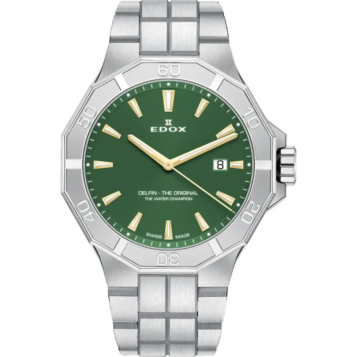 Dit Edox horloge met saffierglas heeft een kast gemaakt van staal met een diameter van 43 mm en is voorzien van een luxe schakelband. In de kast bevindt zich een Ronda kwaliteitsuurwerk.

Het horloge is 20ATM. Dit betekent dat het horloge geschikt is voor diepzeeduiken. Verder wordt het horloge geleverd met 2 jaar garantie.

