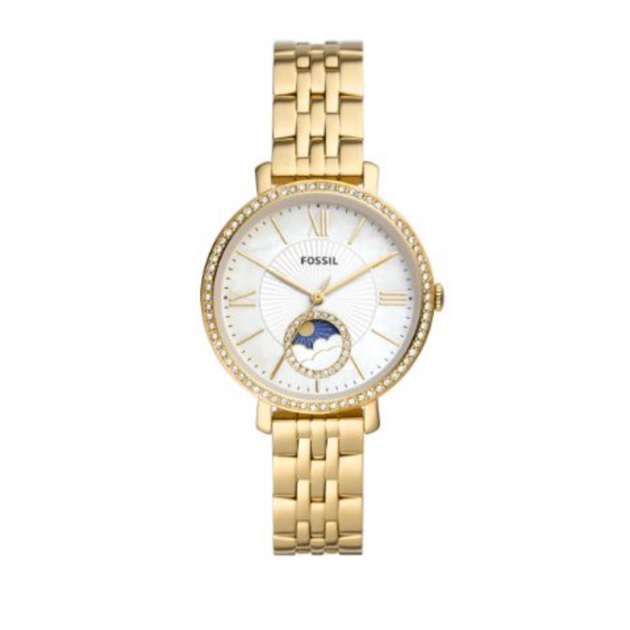 Fossil dames edelstaal band JACQUELINE- day night36 goudkleur ES5167