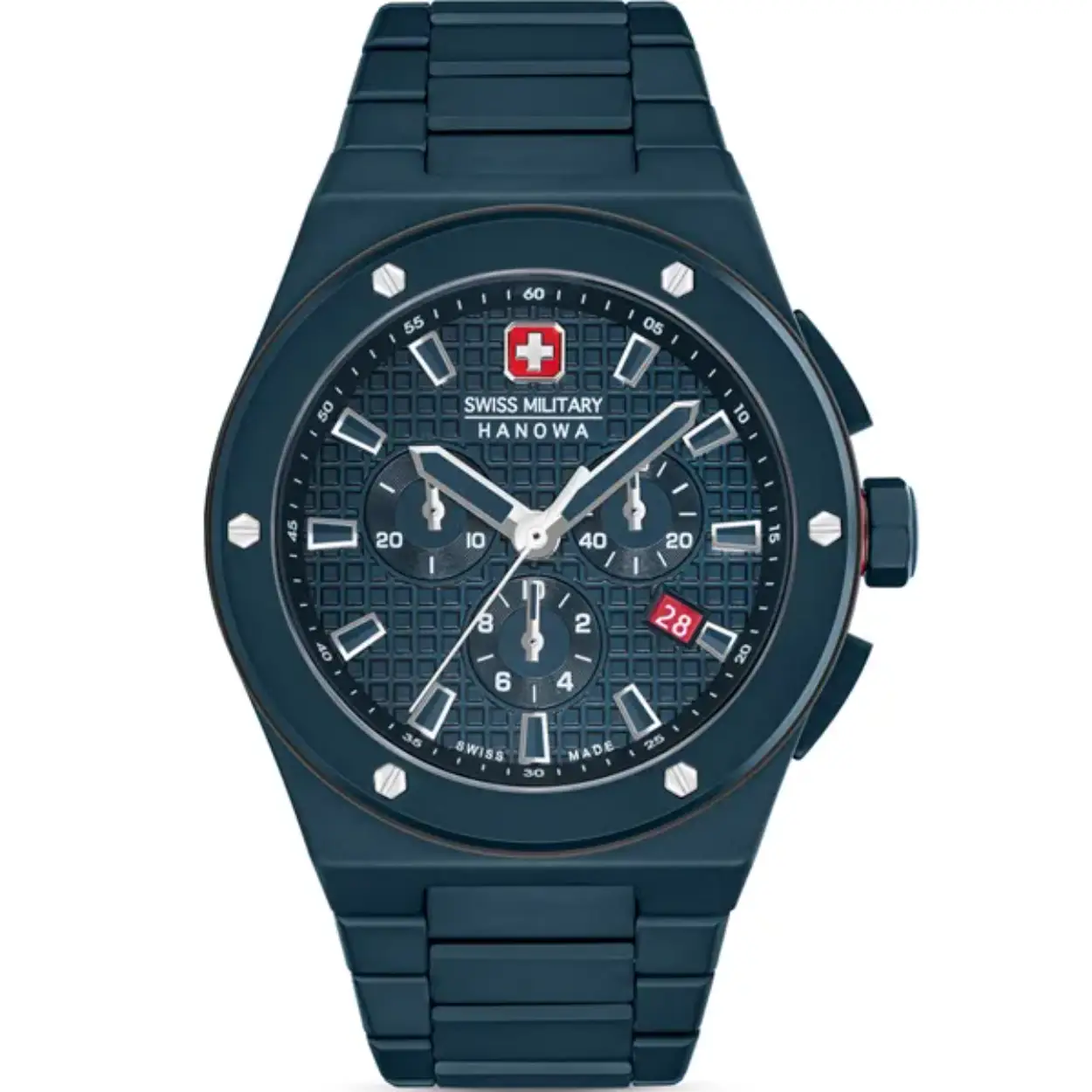 Dit is een horloge van het merk Swiss Military Hanowa gemaakt voor heren.
De specificaties zijn als volgt:
Kastmaat: 43
Waterdichtheid: 10 ATM / 100 Meter / 330 Feet
Dit horloge heeft de volgende functies/eigenschappen:
Chronograaf