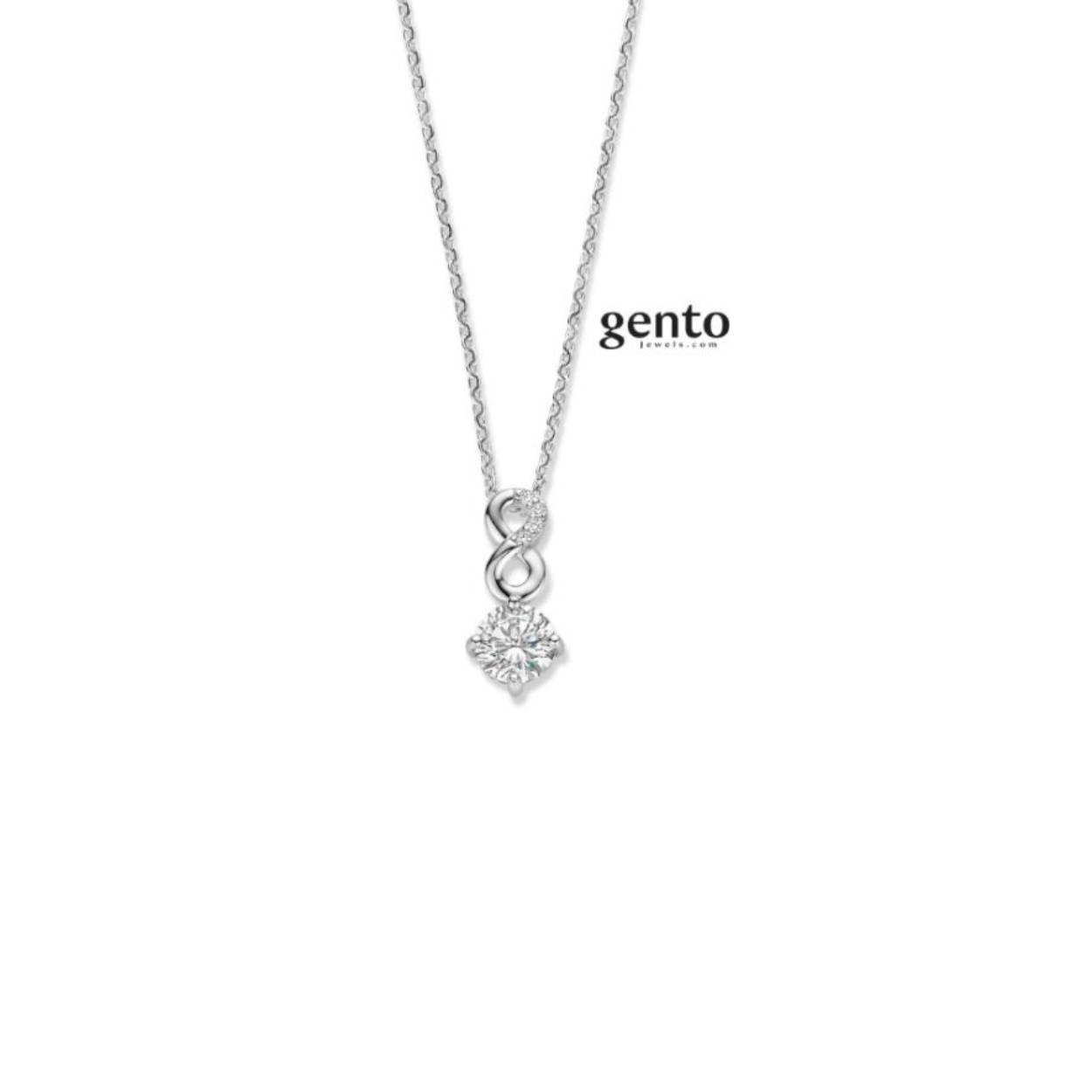 Zilveren ketting zirconium