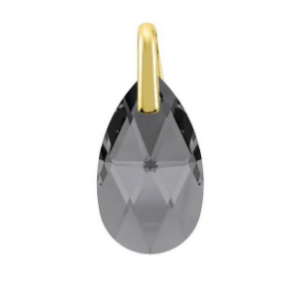 MY iMenso Gold Creoli pendant "Brillante crystal" "Silver Night" 16mm Pera (14k gold)