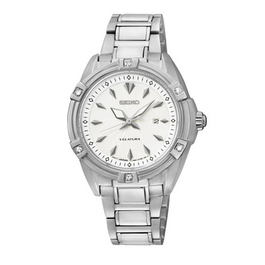 Stalen dames horloge van de serie Velatura met saffierglas, 6x diamant op lunet. 10ATM waterdicht en 2 jaar garantie op uurwerk.