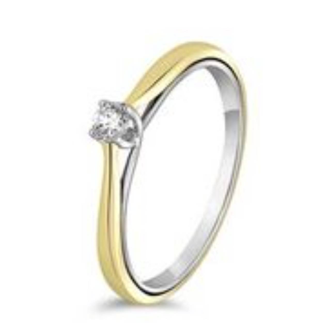 BICOLOR RING MET DIAMANT W/SI
