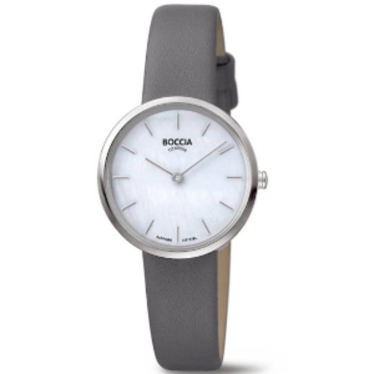 Mooi titanium dames horloge met saffier glas