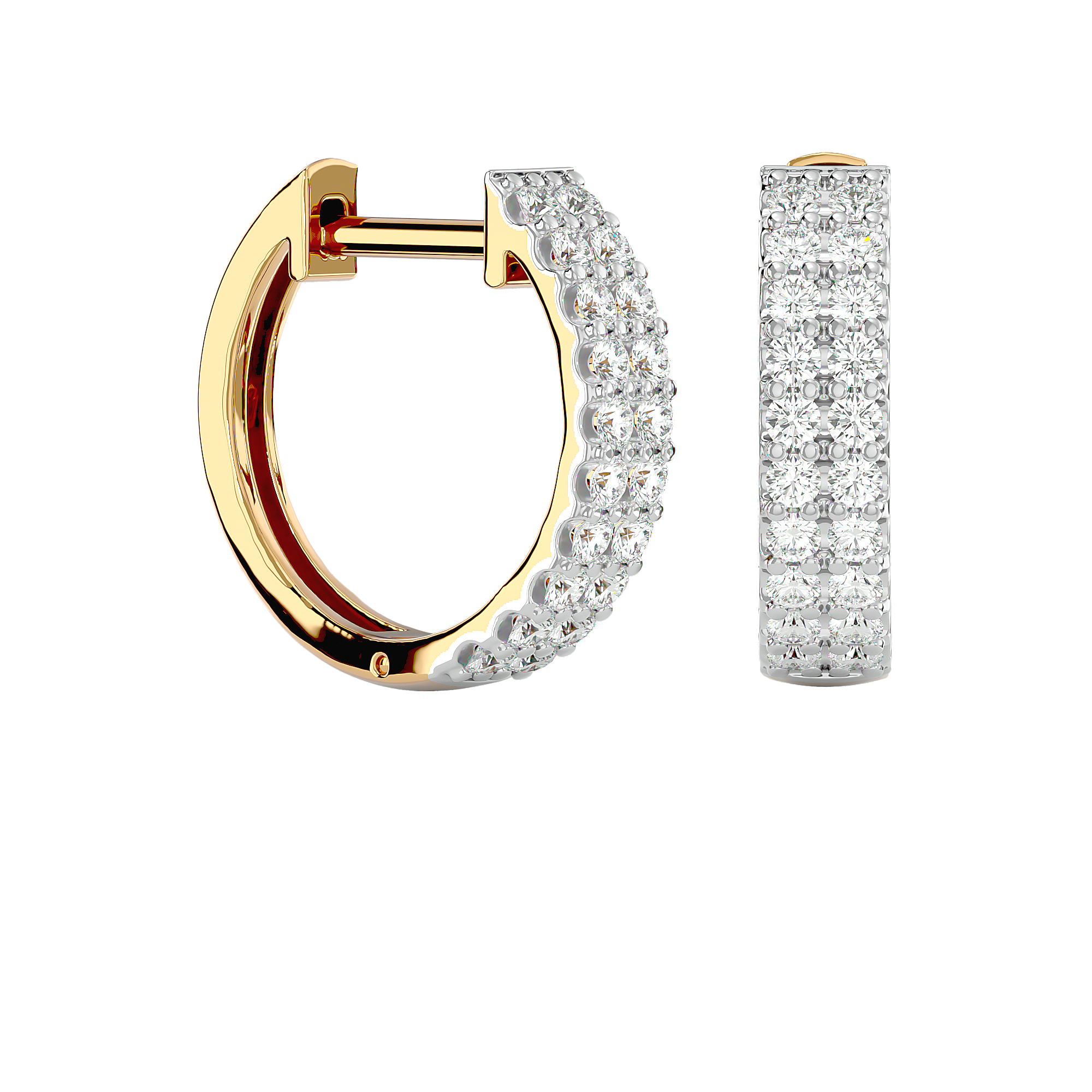 BOUCLES D'OREILLES OR JAUNE ET DIAMANTS 0.52GHSI