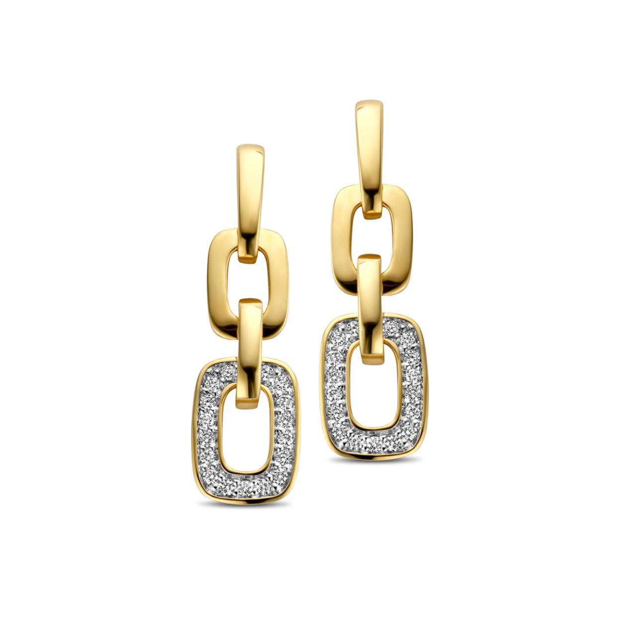 Naiomy Gold oorslingers goud 18k gezet met briljant 13p