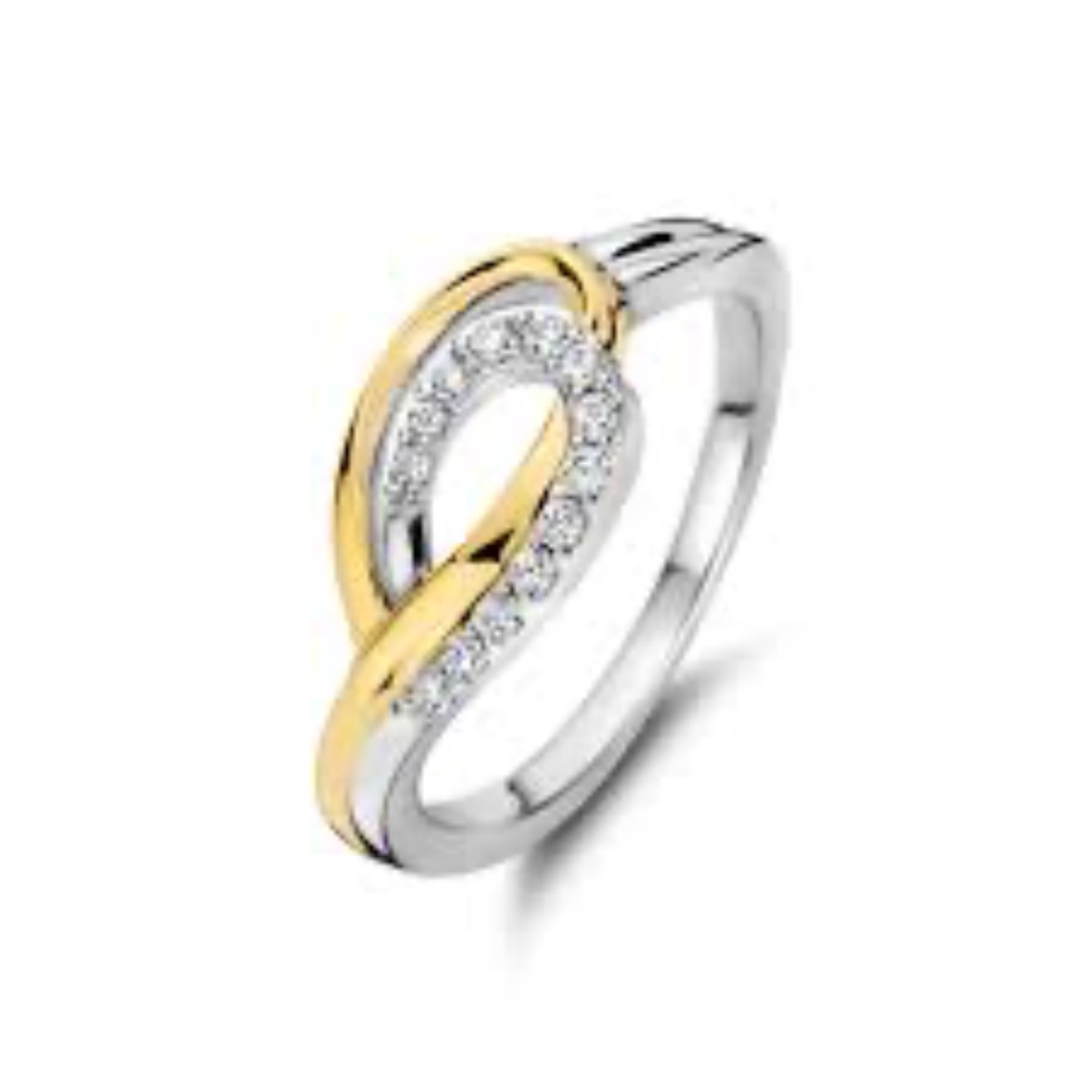 Bi color ring met zirkonia 
