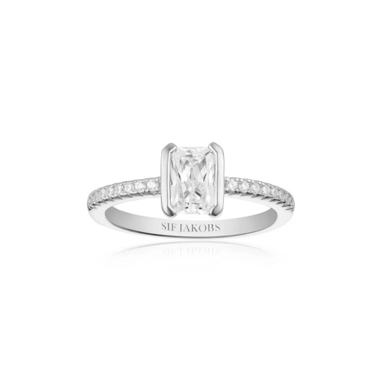 SJ-R42266-CZ-52 zilveren ring met zirconium 