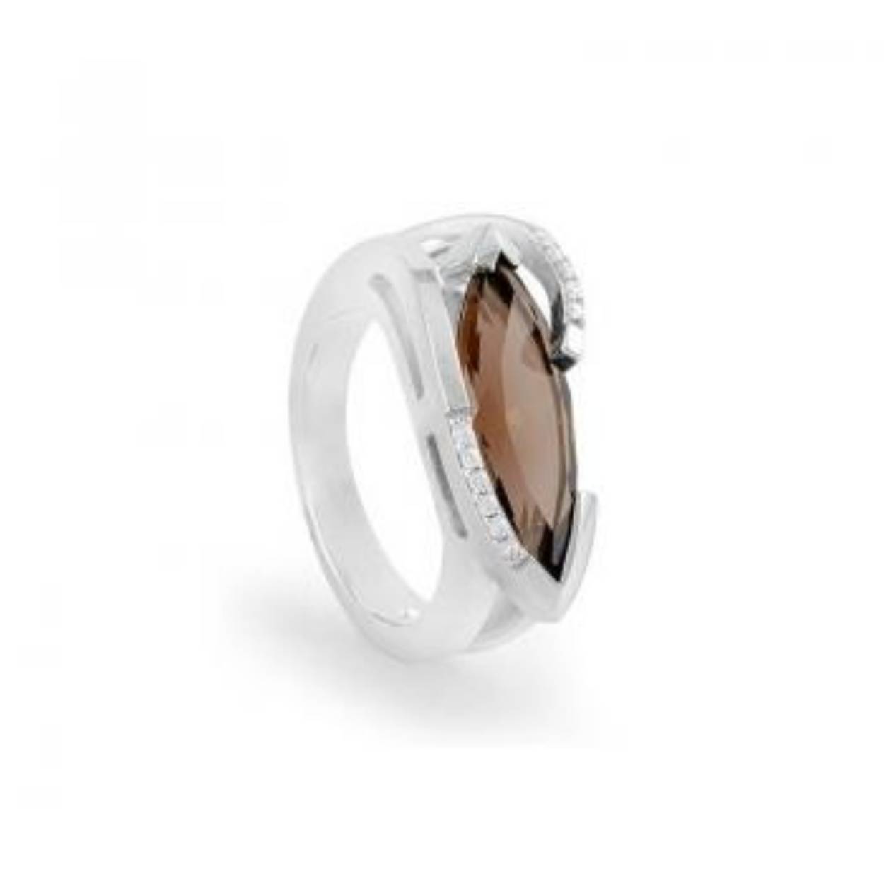 BRE41045760 witgouden ring rookkwarts diamant