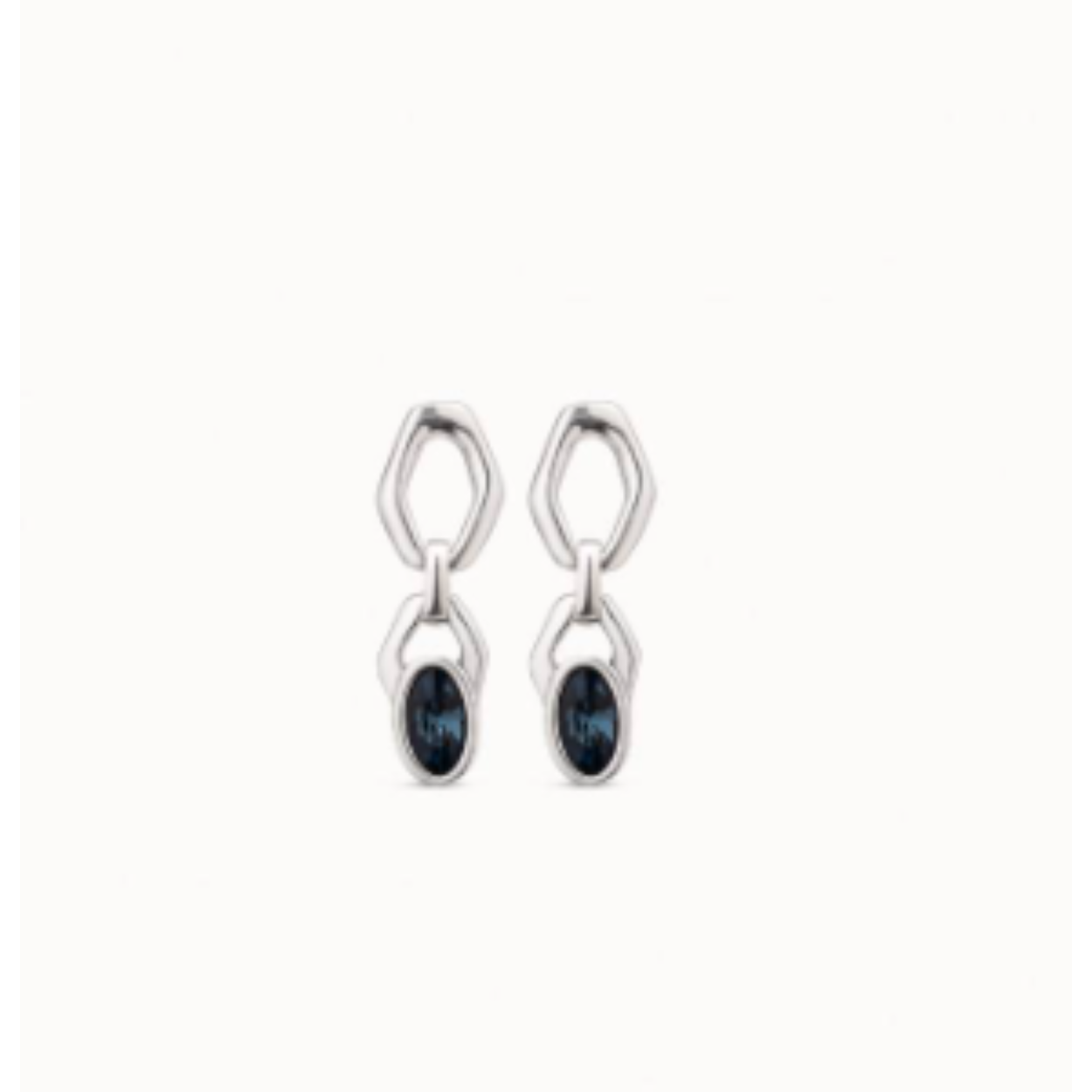 Uno de 50 earrings Kingdom d. blauwe ovale swarovski