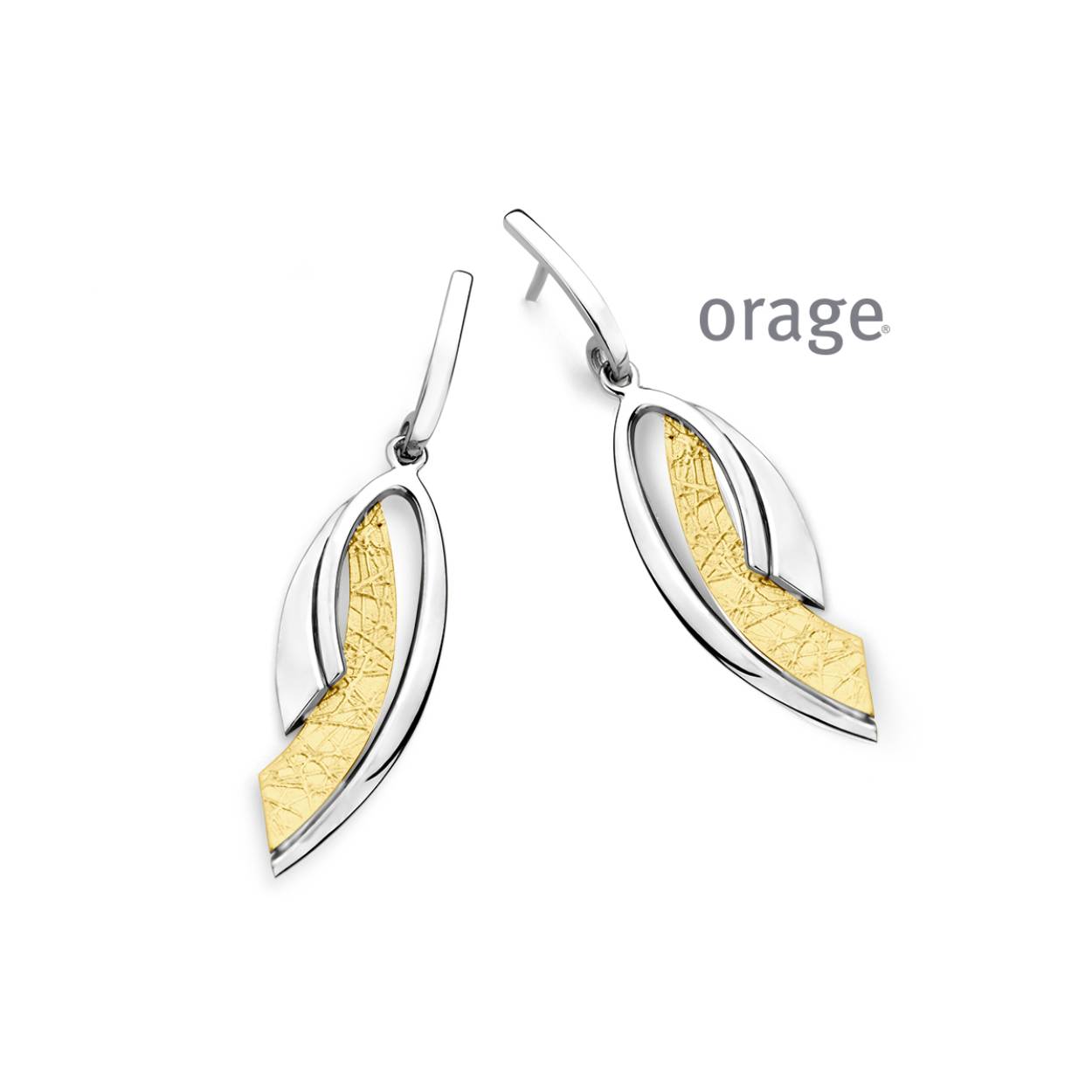 Orage Oorslingers zilver bicolor - AW326