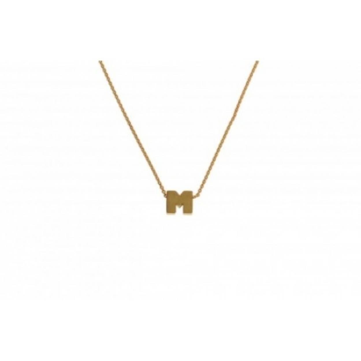 Gouden Collier Van Miss Spring Collectie Met letter Hanger: M 
alle letters zijn leverbaar 