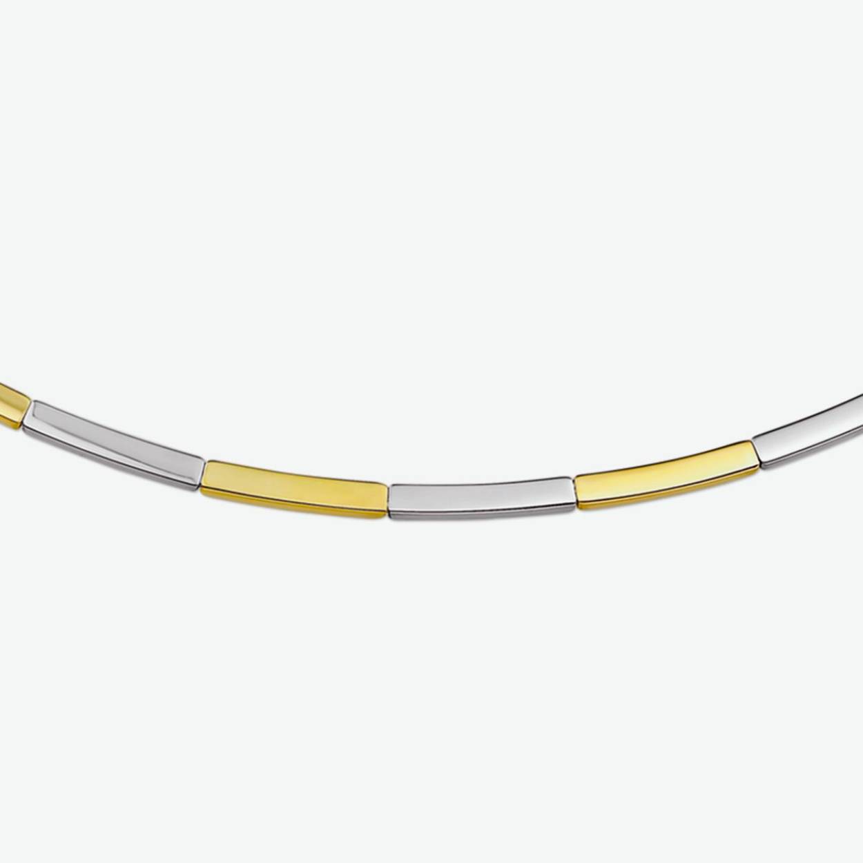Geel / witgouden collier 2,5 mm 43 cm