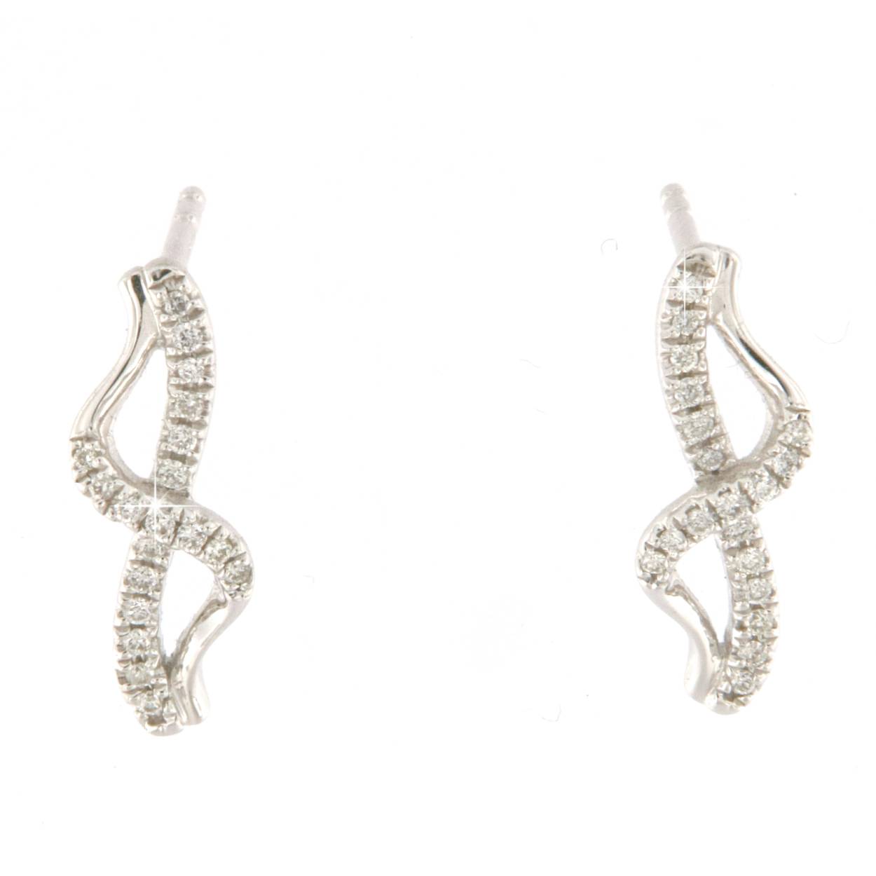 witgouden oorbellen met diamant 0.18ct