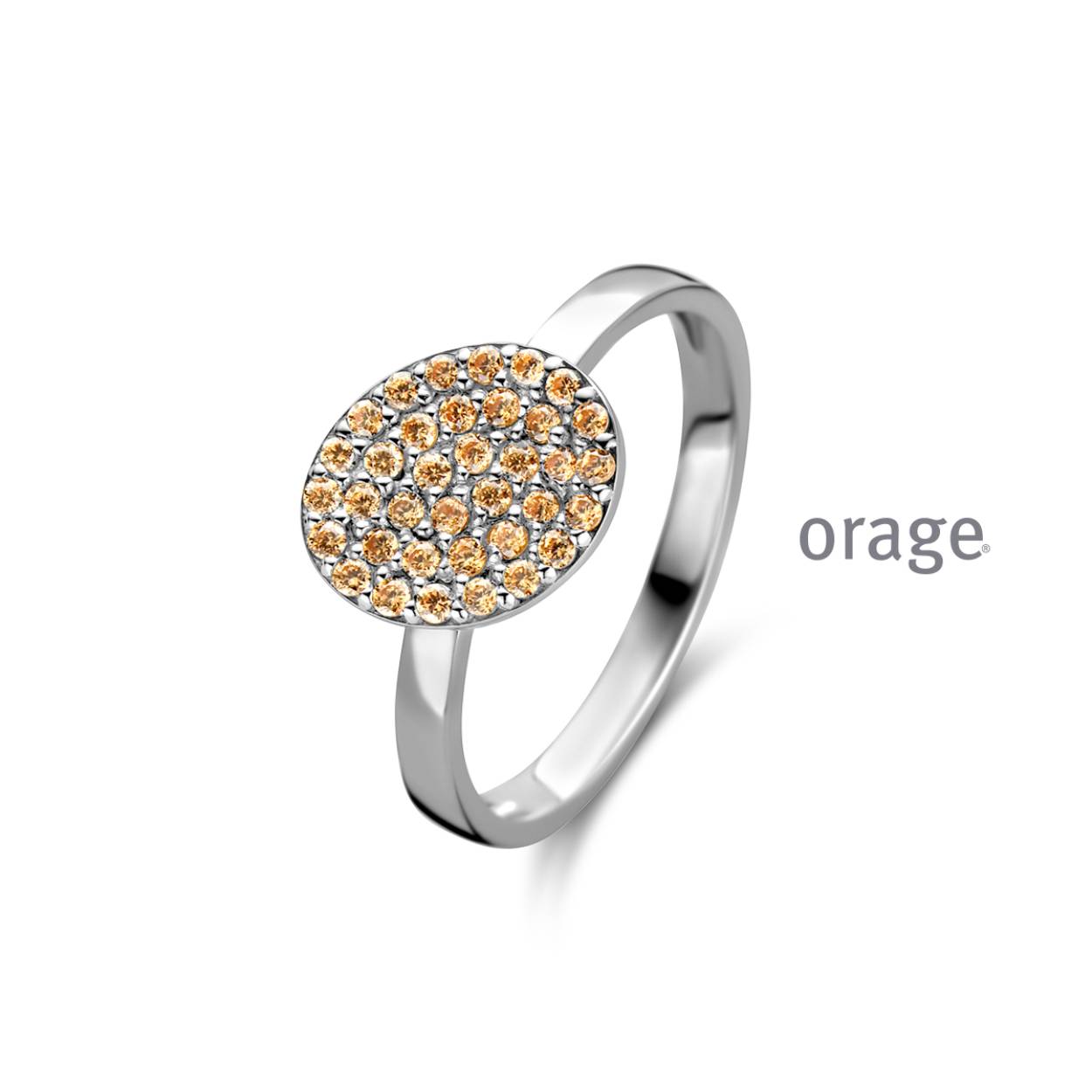 Orage ring zilver champagne 