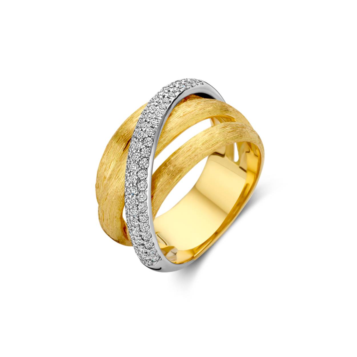 Ring geel goud 18kt met diamanten