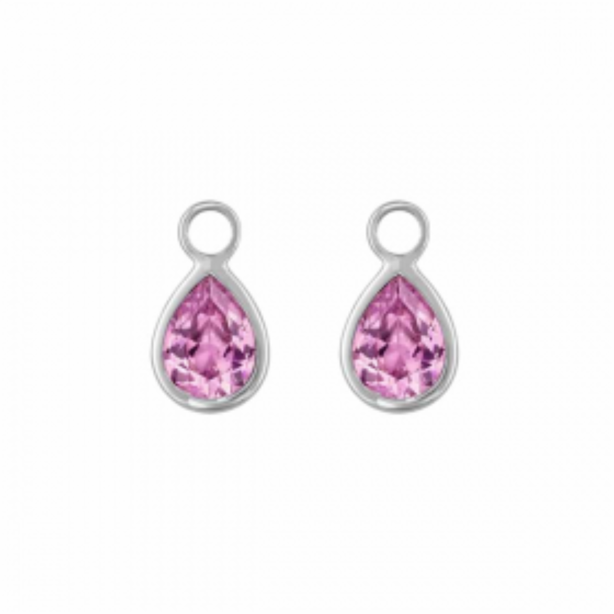 MY iMenso pair of pendant for Creoli drop "CZ pink" (925/rhod-plated)