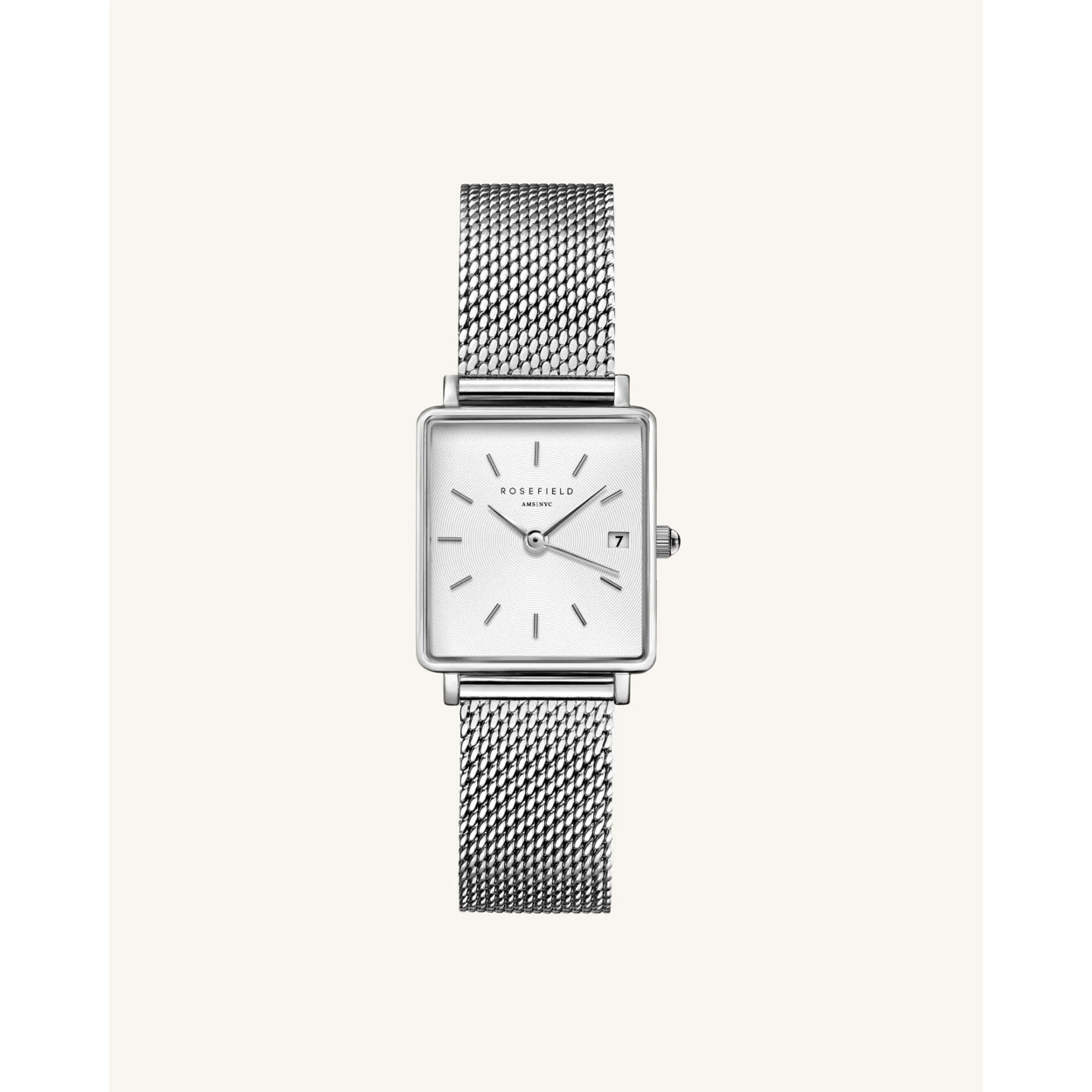 Rosefield Boxy xs mesh zilverkleurig