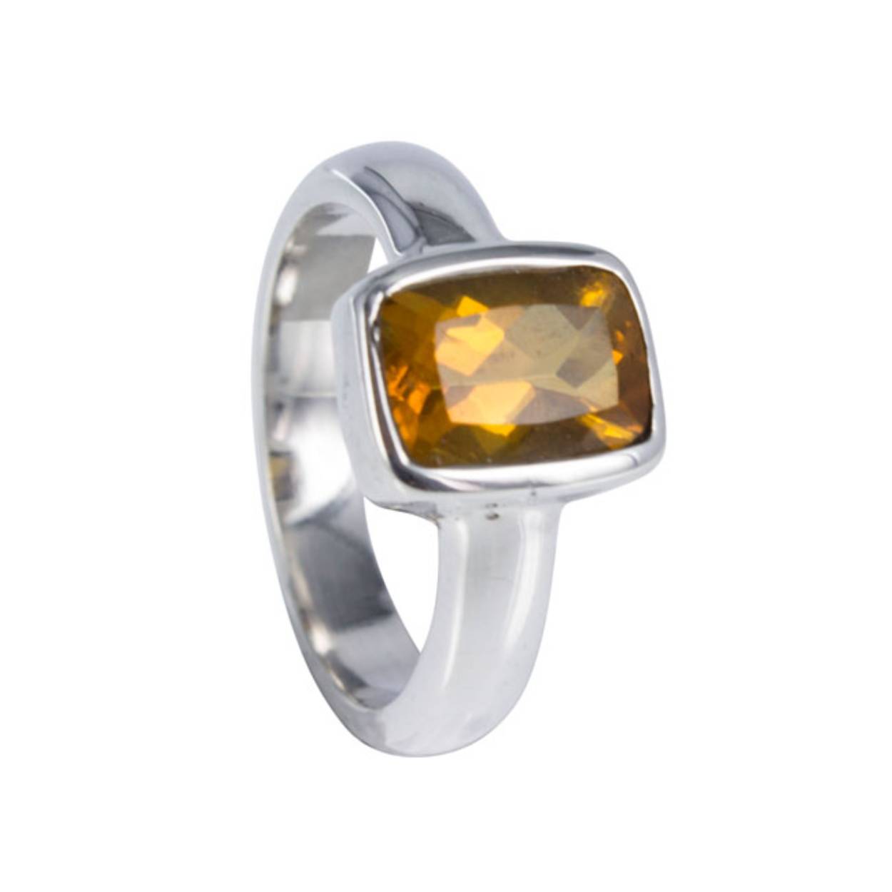 zilveren ring met citrien