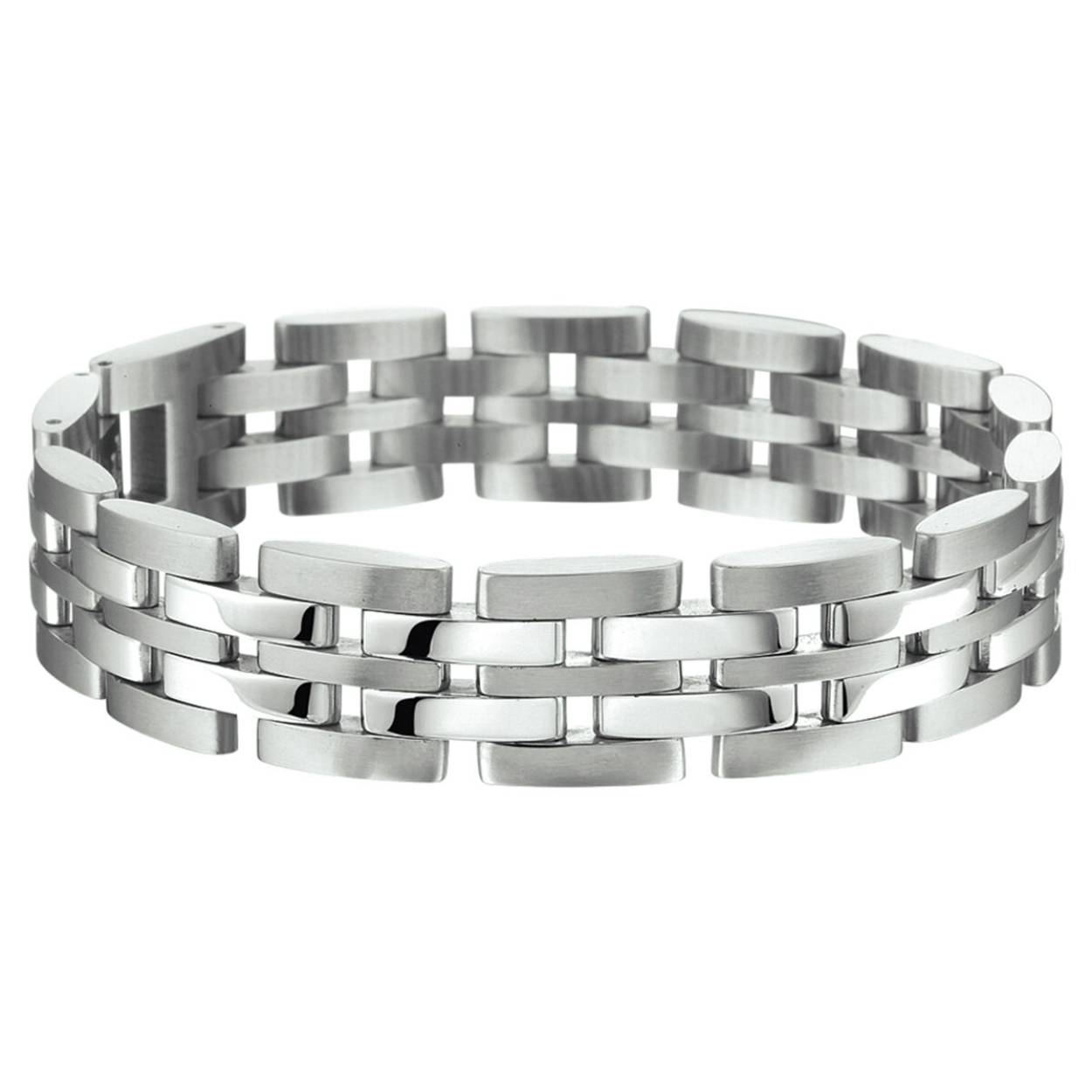 Heren armband van staal met een fantasie schakel type. 