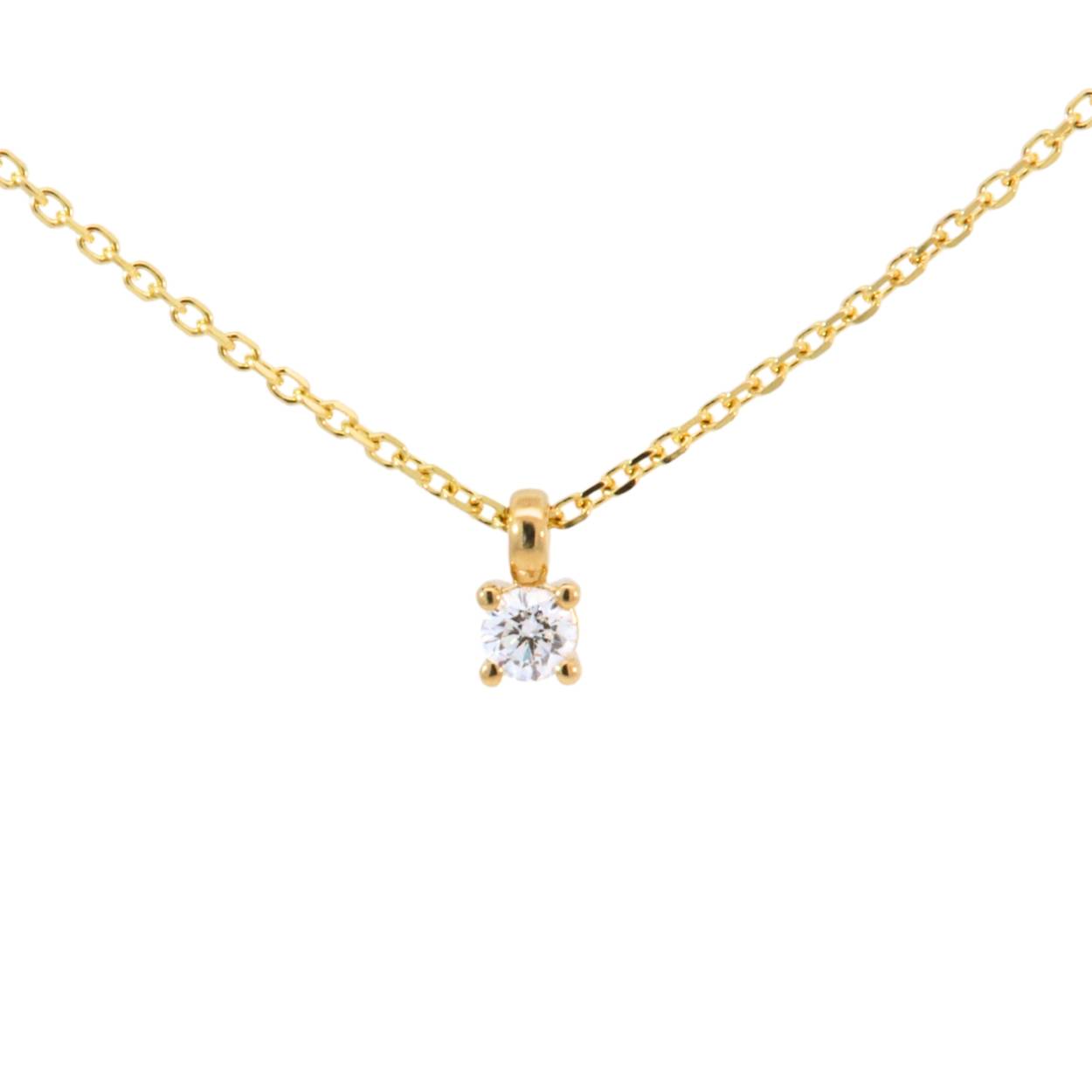 Geelgouden ketting 18Kt met diamant