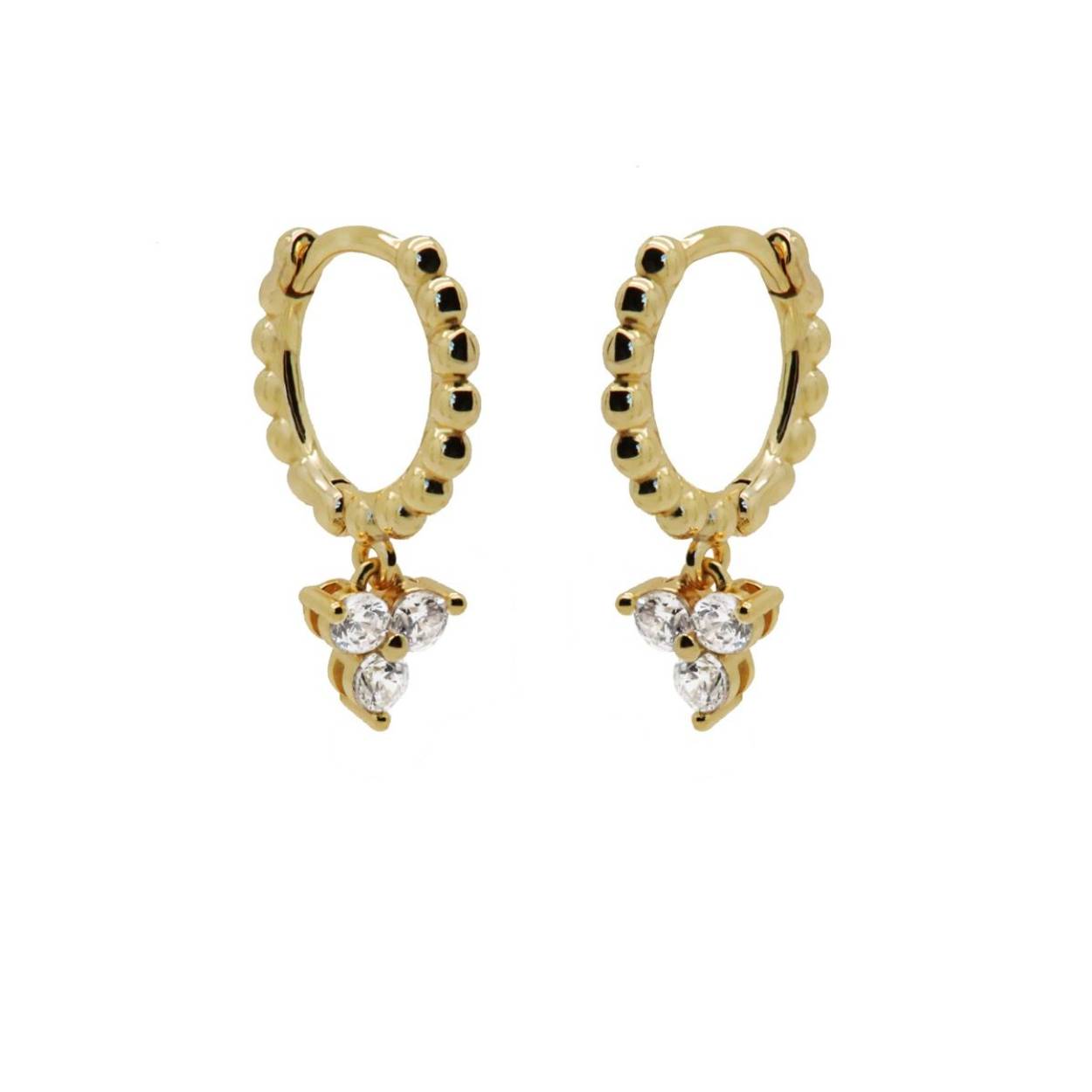 A98GP Karma Hinged Hoops Zirconia CELESTE Goldplated