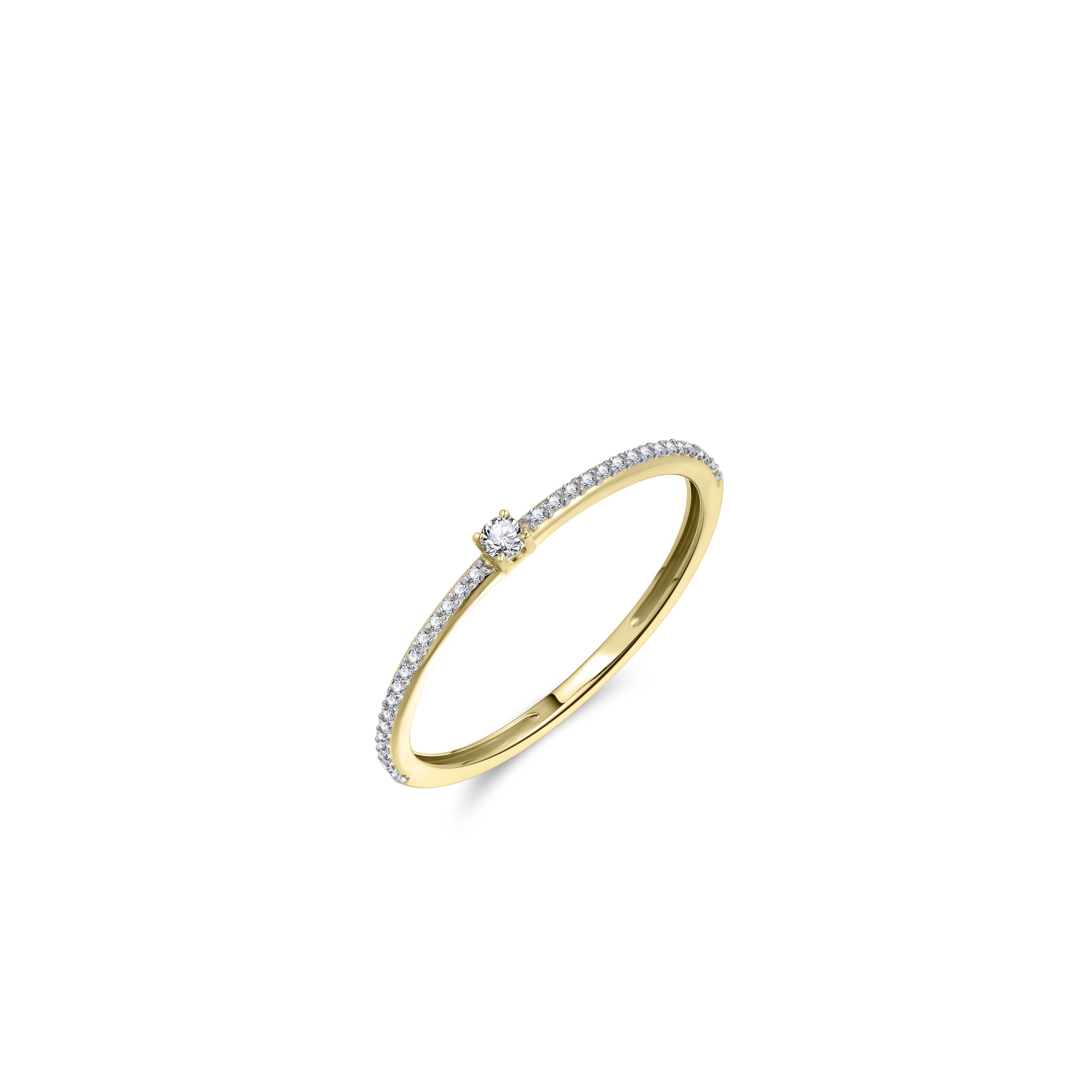 Gisser Jewels 14 karaat geel gouden ring met zirkonia
Maat 54 
VGR014