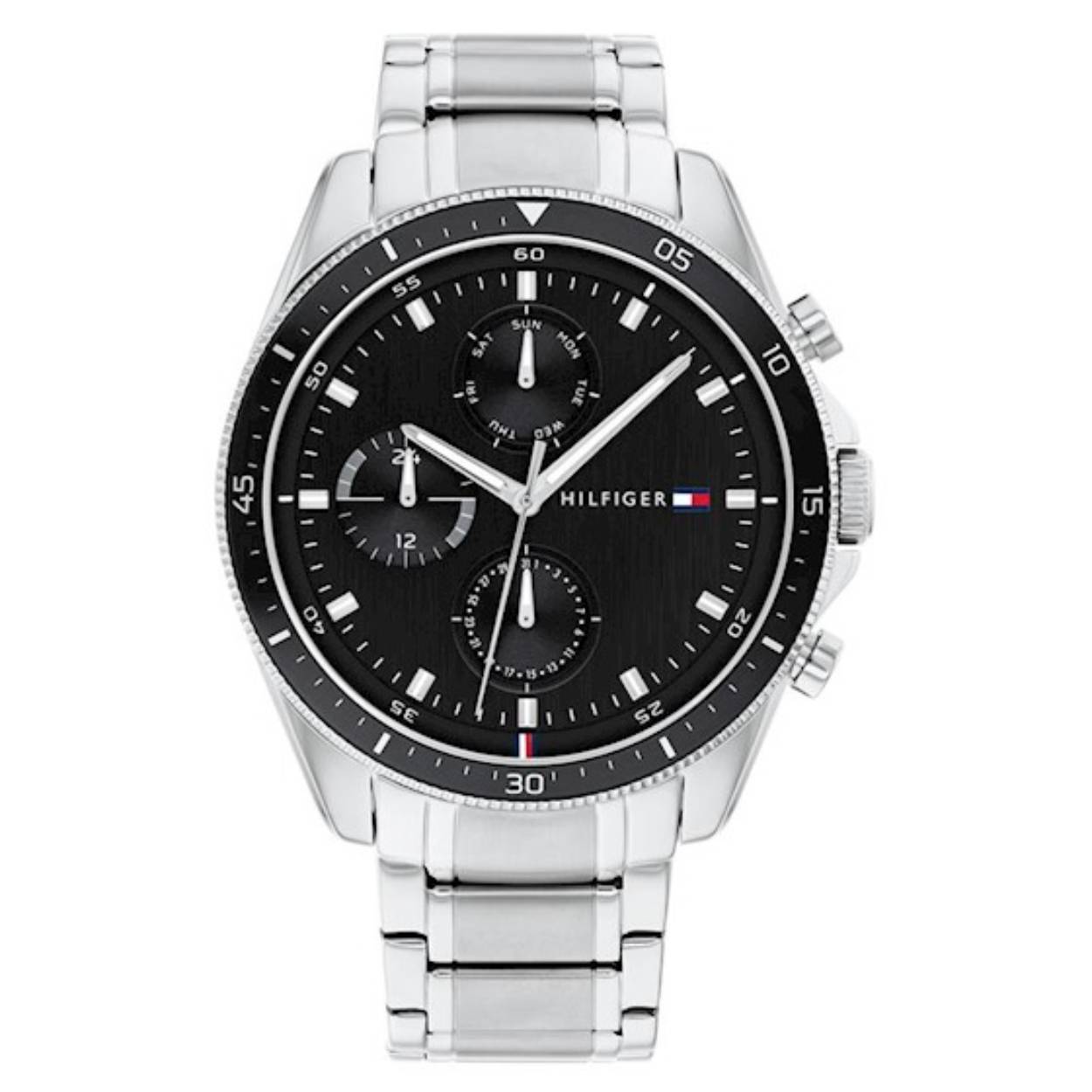 Dit is een herenhorloge van het merk Tommy Hilfiger uit de serie Parker. Met een horlogekast gemaakt van staal en een zilverkleurige band van staal.