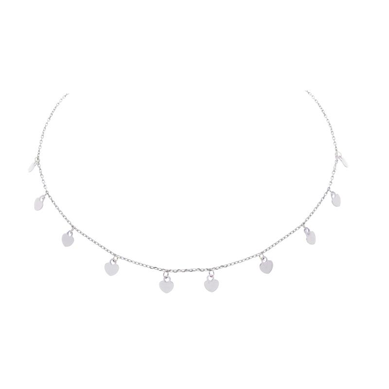 Lilly zilveren collier met Hartjes