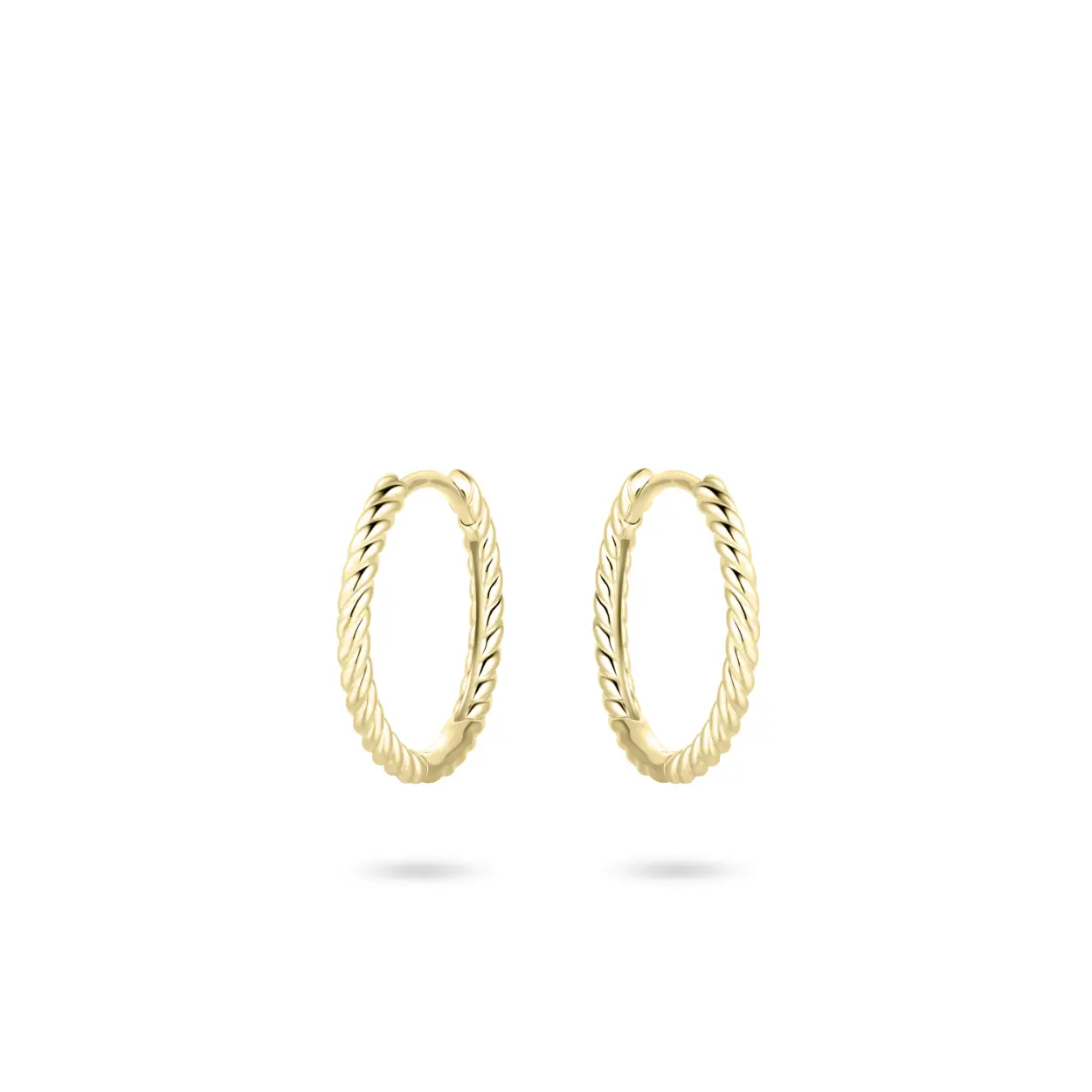Oorbellen creool getorst 14 karaat 15mm doorsnede