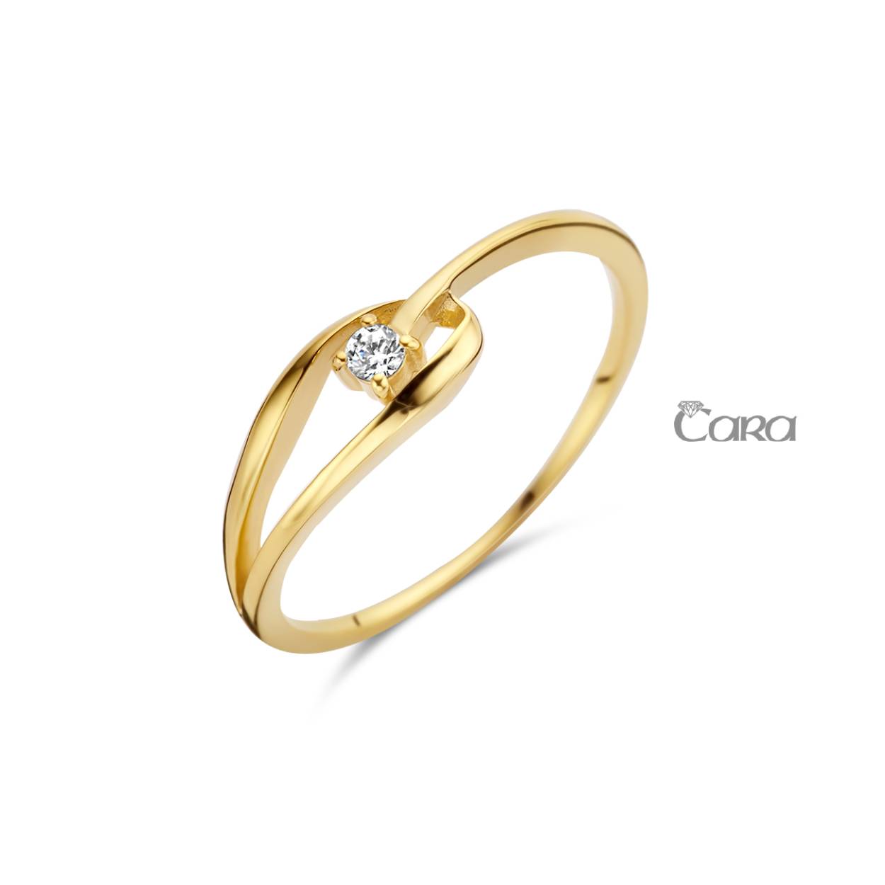 Cara ring goud 18kt gezet met zirconia
